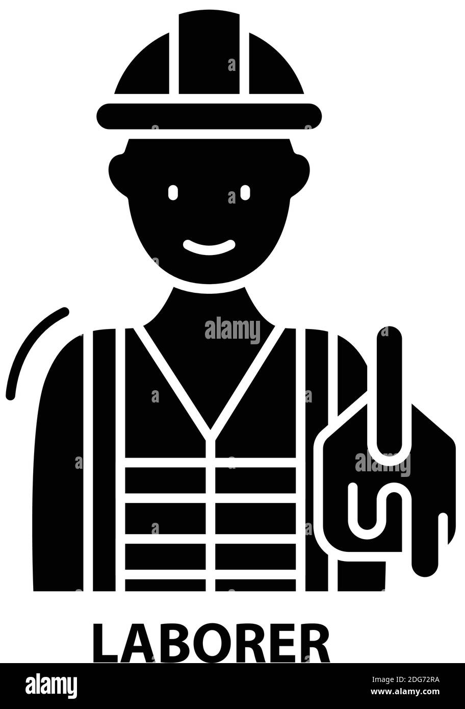 Arbeitersymbol, schwarzes Vektorzeichen mit editierbaren Konturen, Konzeptdarstellung Stock Vektor