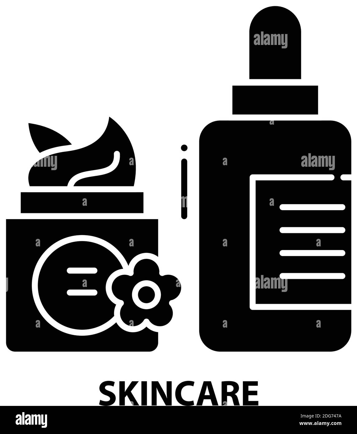 Hautpflegesymbol, schwarzes Vektorzeichen mit editierbaren Konturen, Konzeptdarstellung Stock Vektor