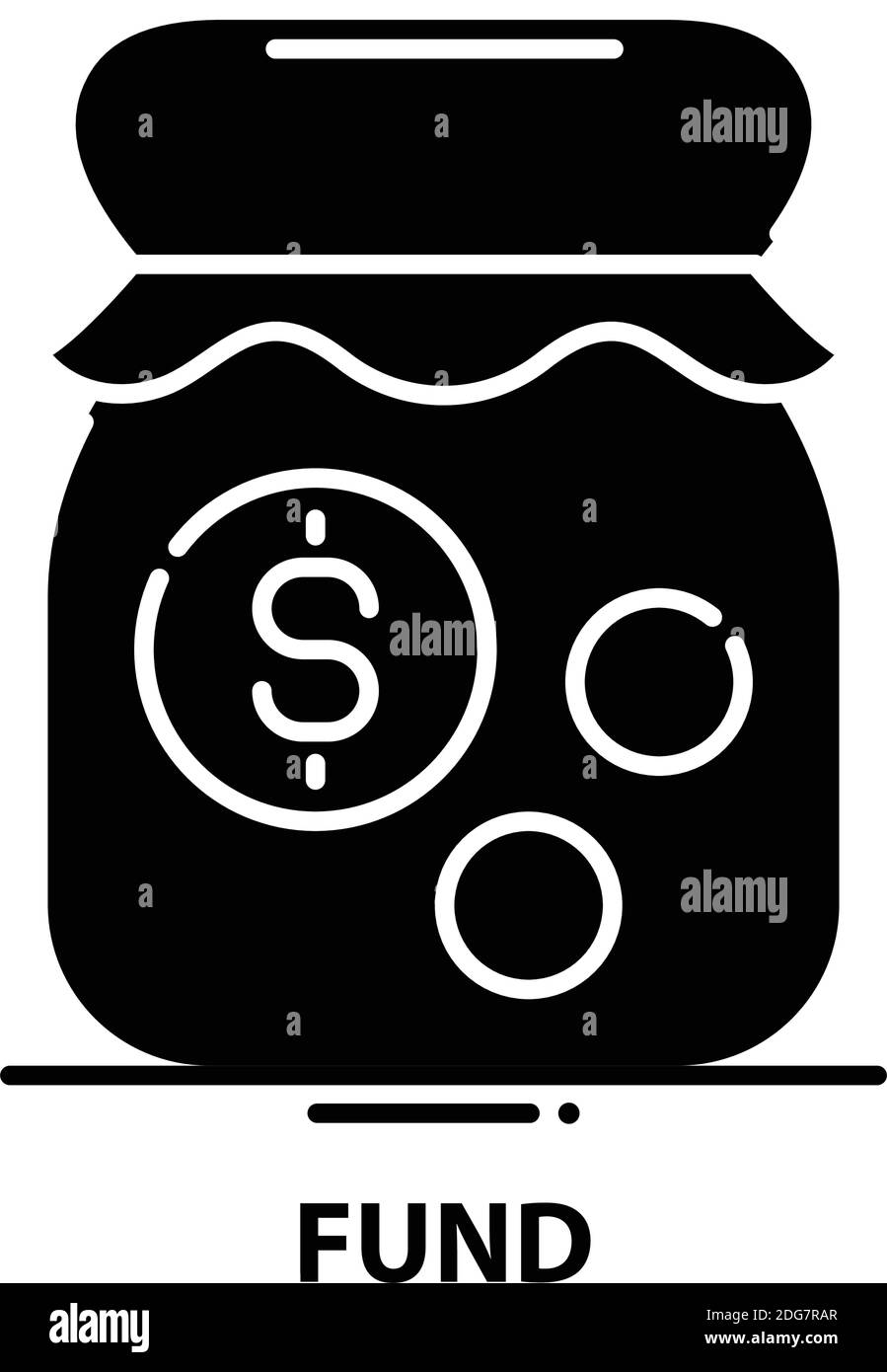 fondssymbol, schwarzes Vektorzeichen mit editierbaren Konturen, Konzeptdarstellung Stock Vektor