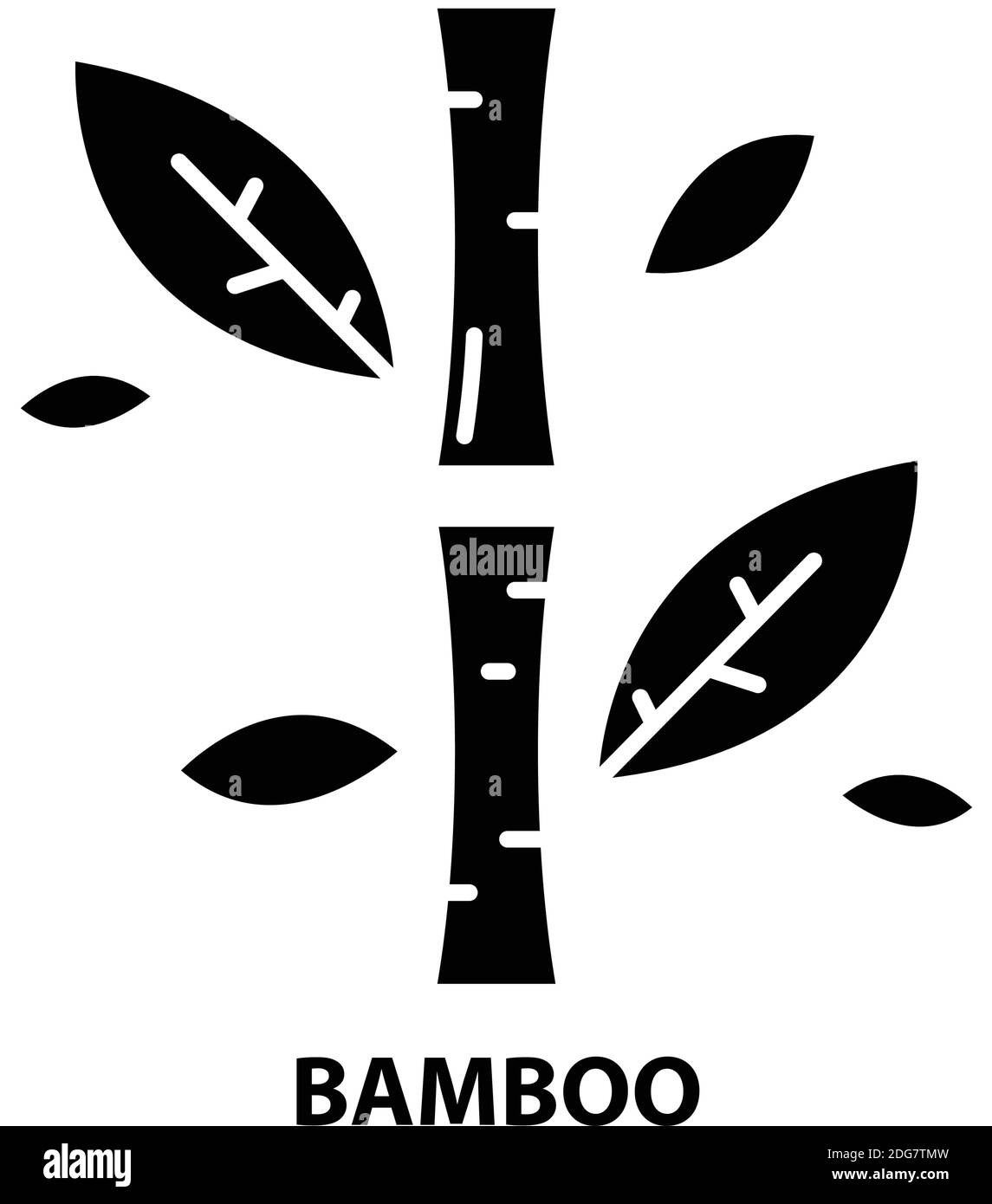 Bambussymbol, schwarzes Vektorzeichen mit editierbaren Konturen, Konzeptdarstellung Stock Vektor