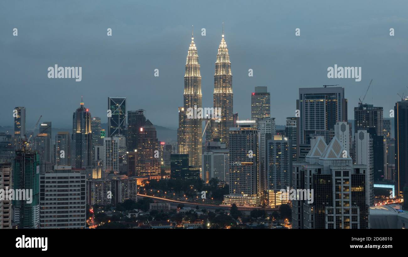 Abend in Kuala Lumpur, Malaysia Stockfoto