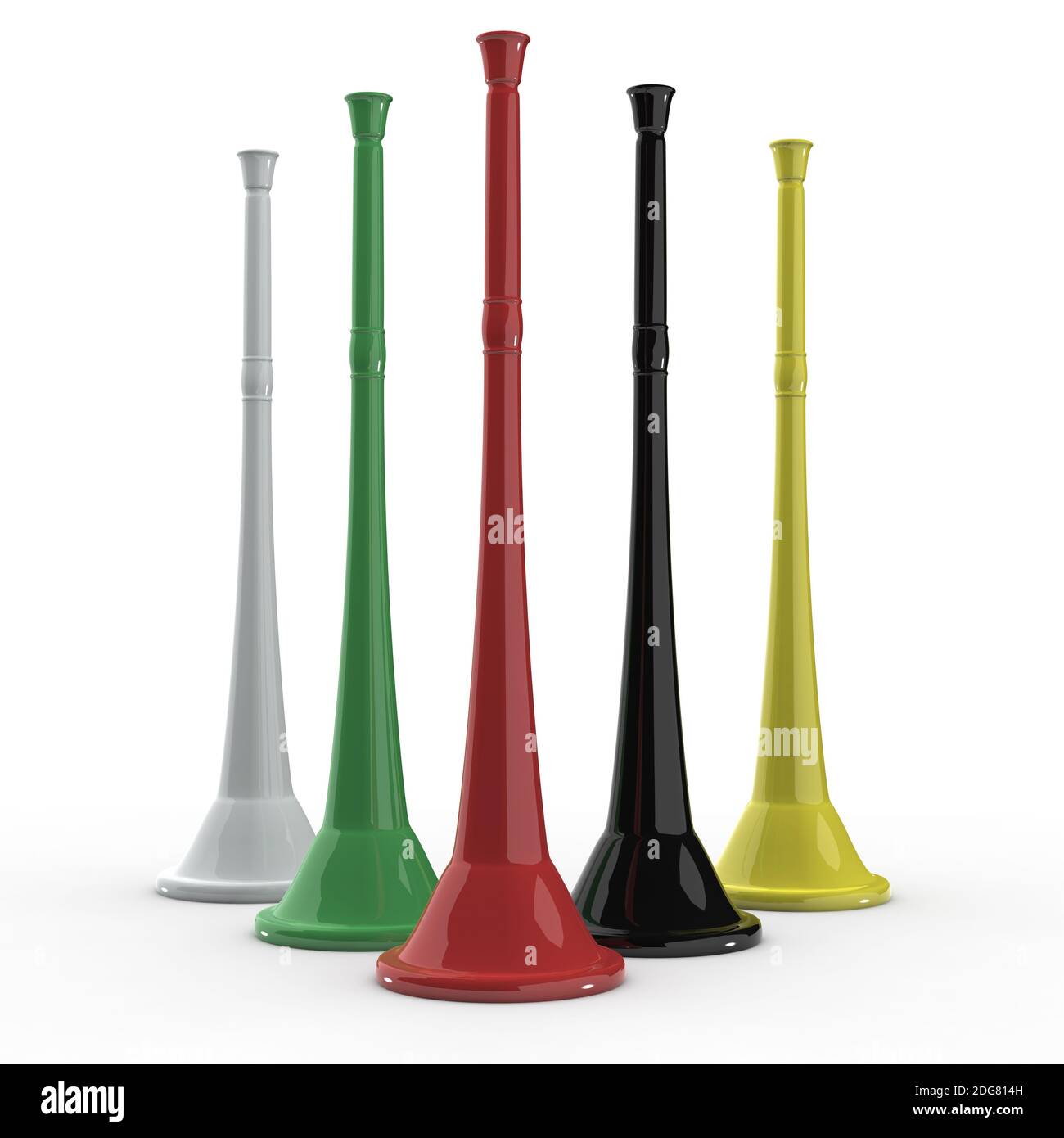3d-Vuvuzela Hörner Stockfoto