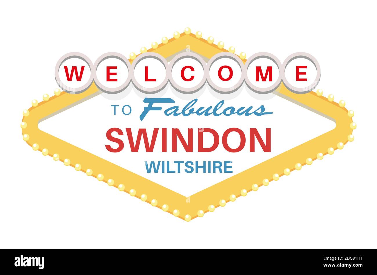 Willkommen bei Fabulous Swindon Wiltshire Zeichen - Vektor Illustration auf Ein weißer Hintergrund Stock Vektor