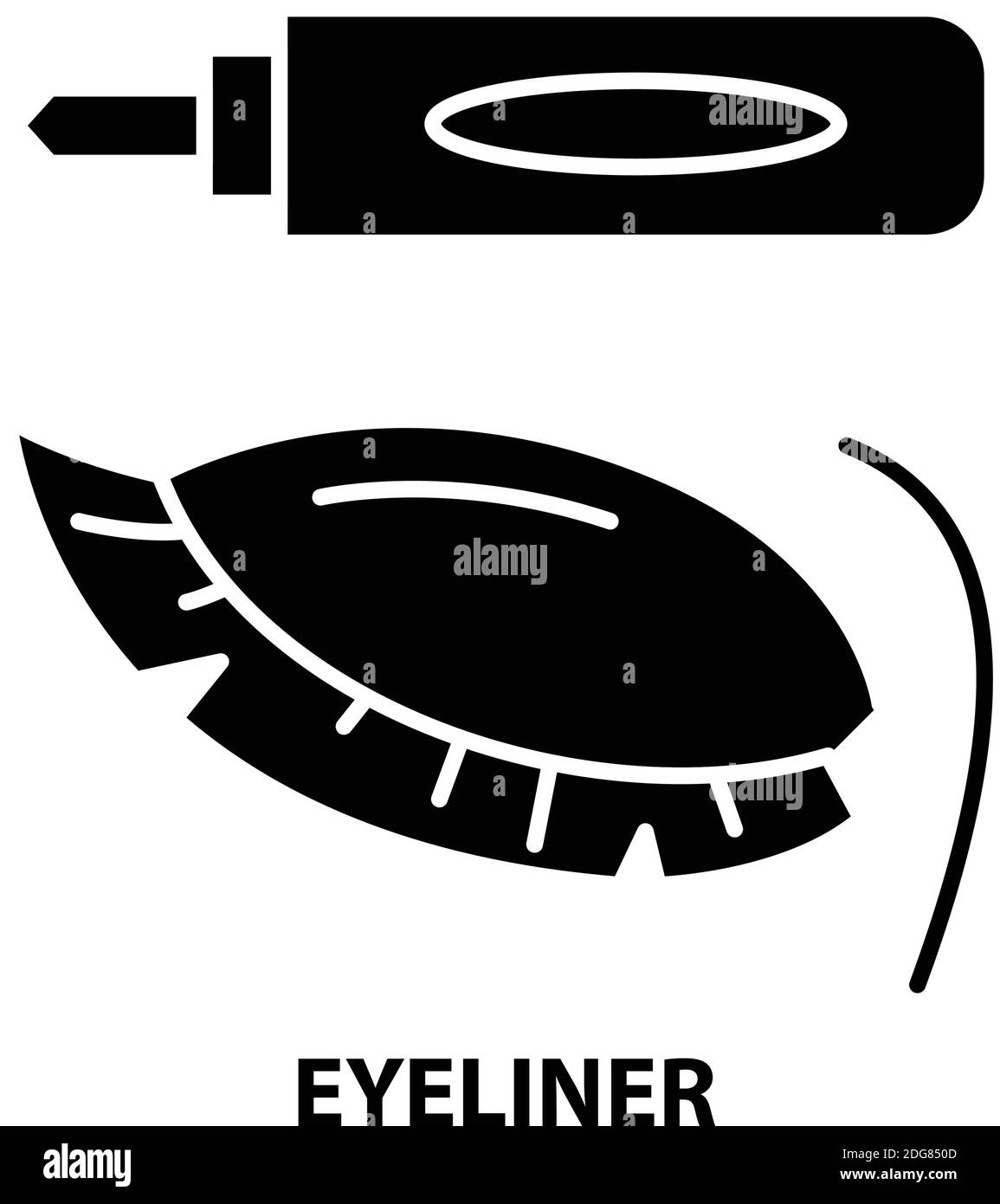 Eyeliner-Symbol, schwarzes Vektorzeichen mit editierbaren Konturen, Konzeptdarstellung Stock Vektor