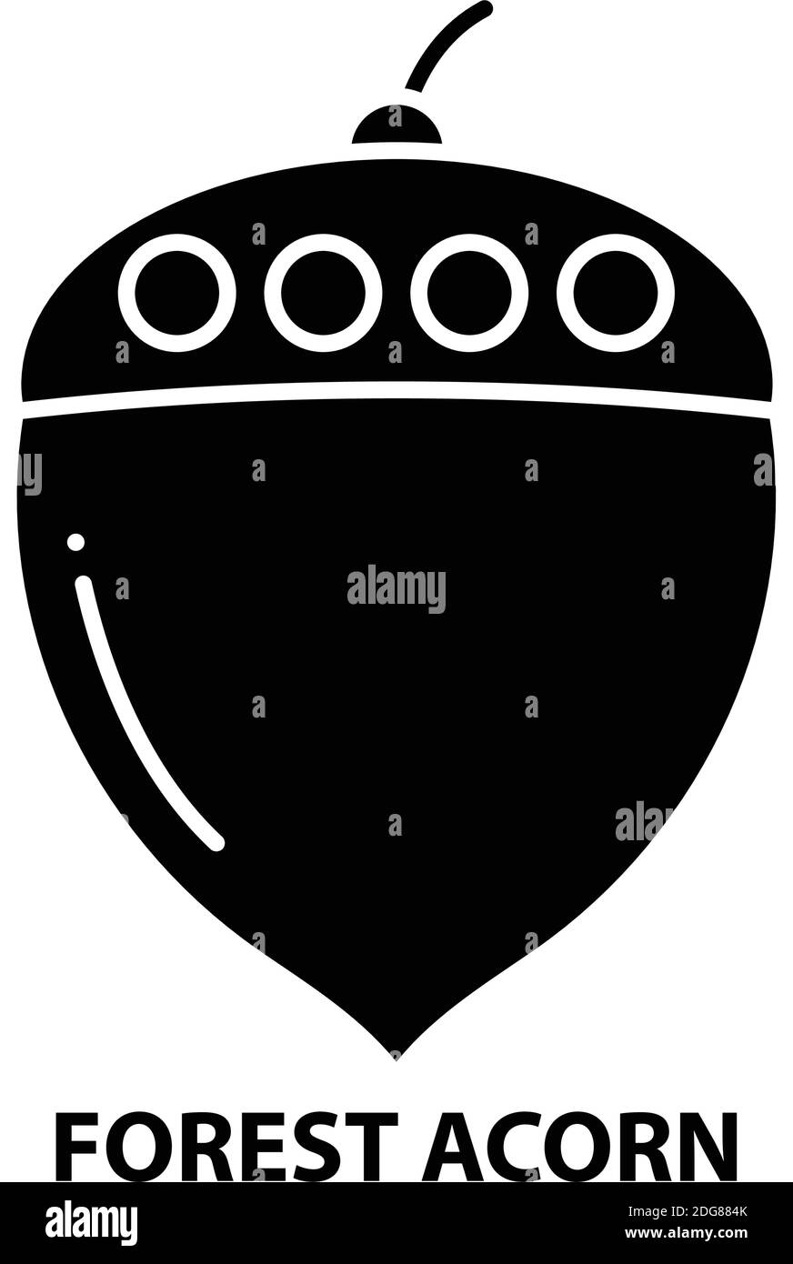 Waldakorn-Symbol, schwarzes Vektorzeichen mit editierbaren Konturen, Konzeptdarstellung Stock Vektor