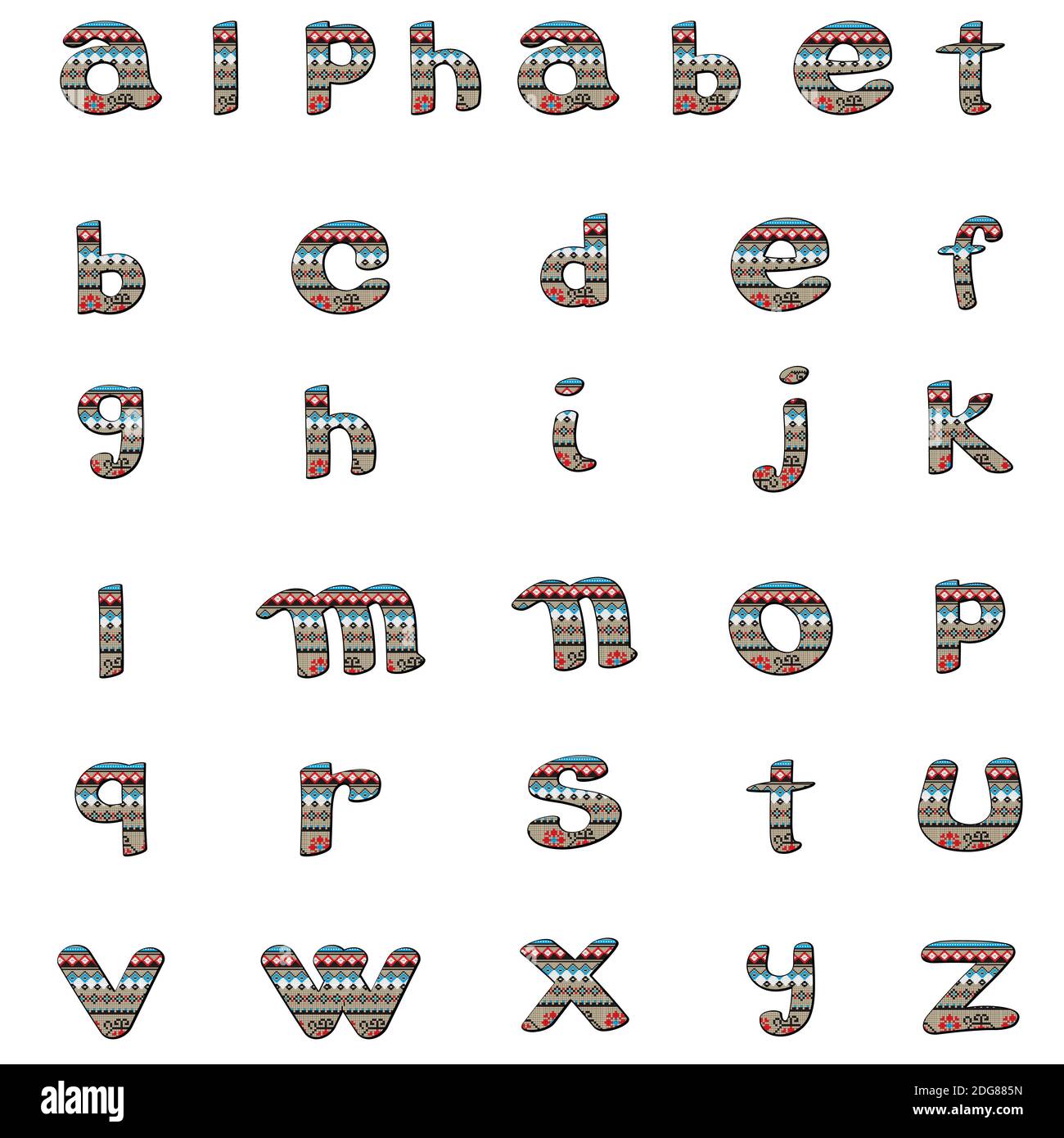 Rumänische Muster kleine Buchstaben Stockfoto