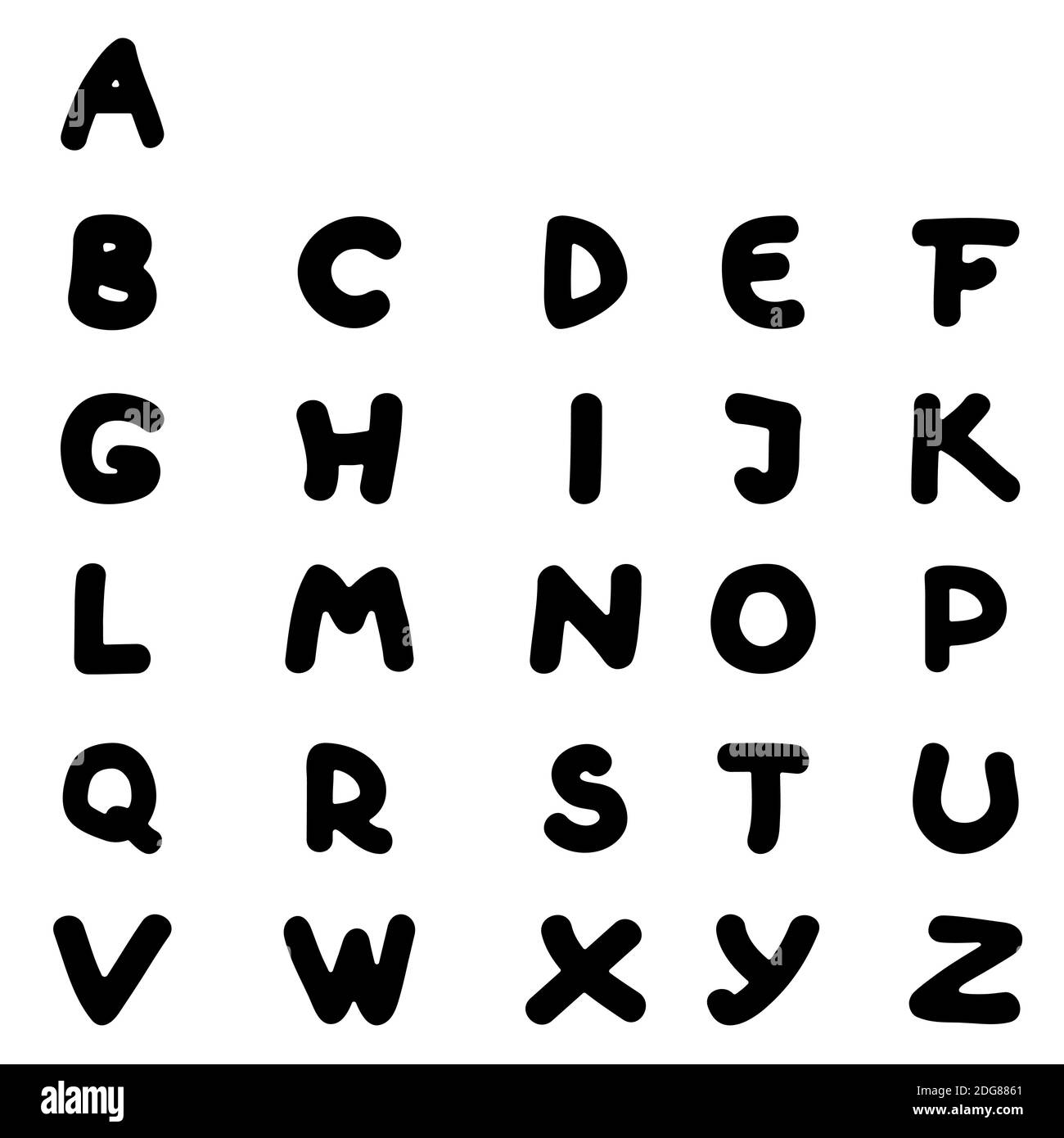 Ursprüngliche Großbuchstaben-Serie Stockfoto