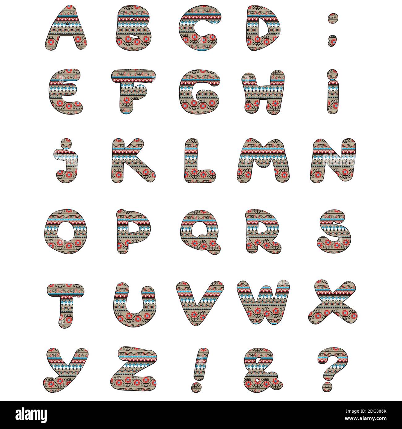 Rumänisches Muster Großbuchstaben Stockfoto