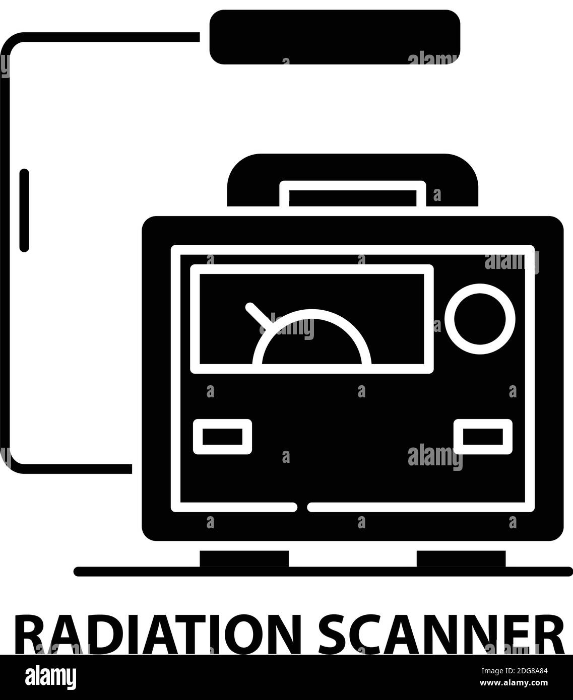 Strahlungsscanner-Symbol, schwarzes Vektorzeichen mit editierbaren Striche, Konzeptdarstellung Stock Vektor