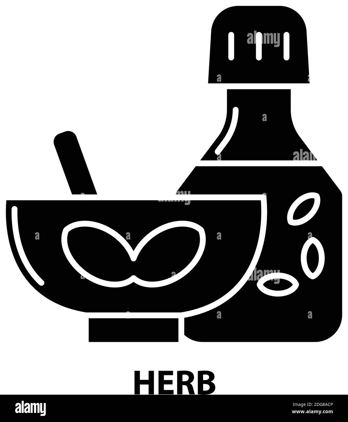 Kräutersymbol, schwarzes Vektorzeichen mit editierbaren Striche, Konzeptdarstellung Stock Vektor