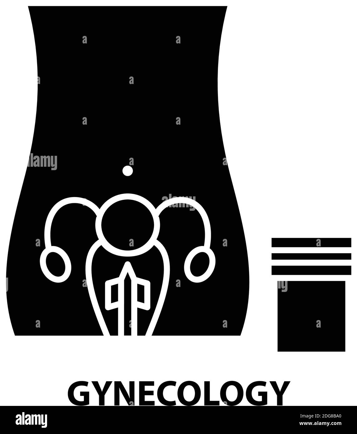 gynäkologie-Symbol, schwarzes Vektorzeichen mit bearbeitbaren Konturen, Konzeptdarstellung Stock Vektor