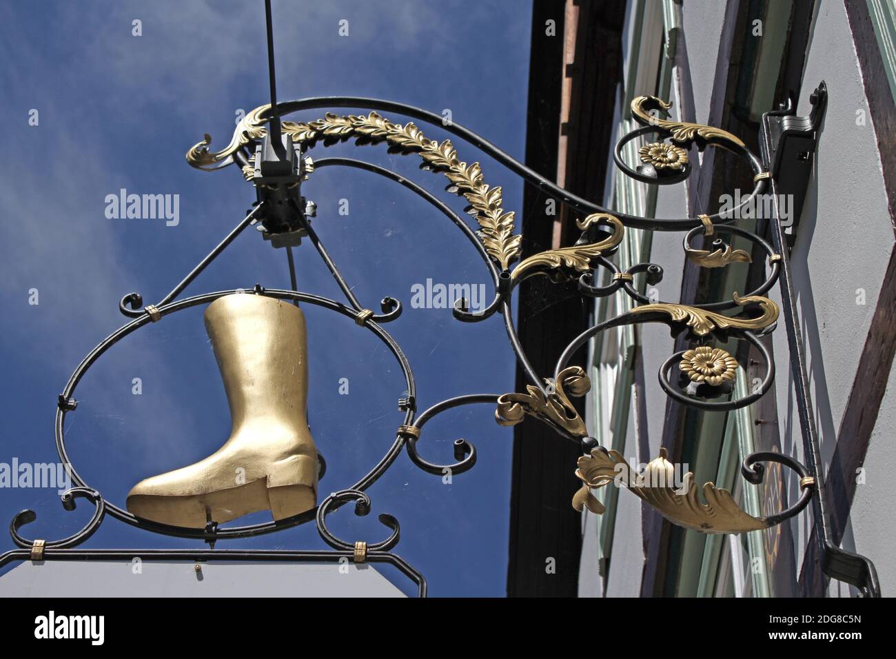 Schmiedeeiserner Stiefel Stockfoto