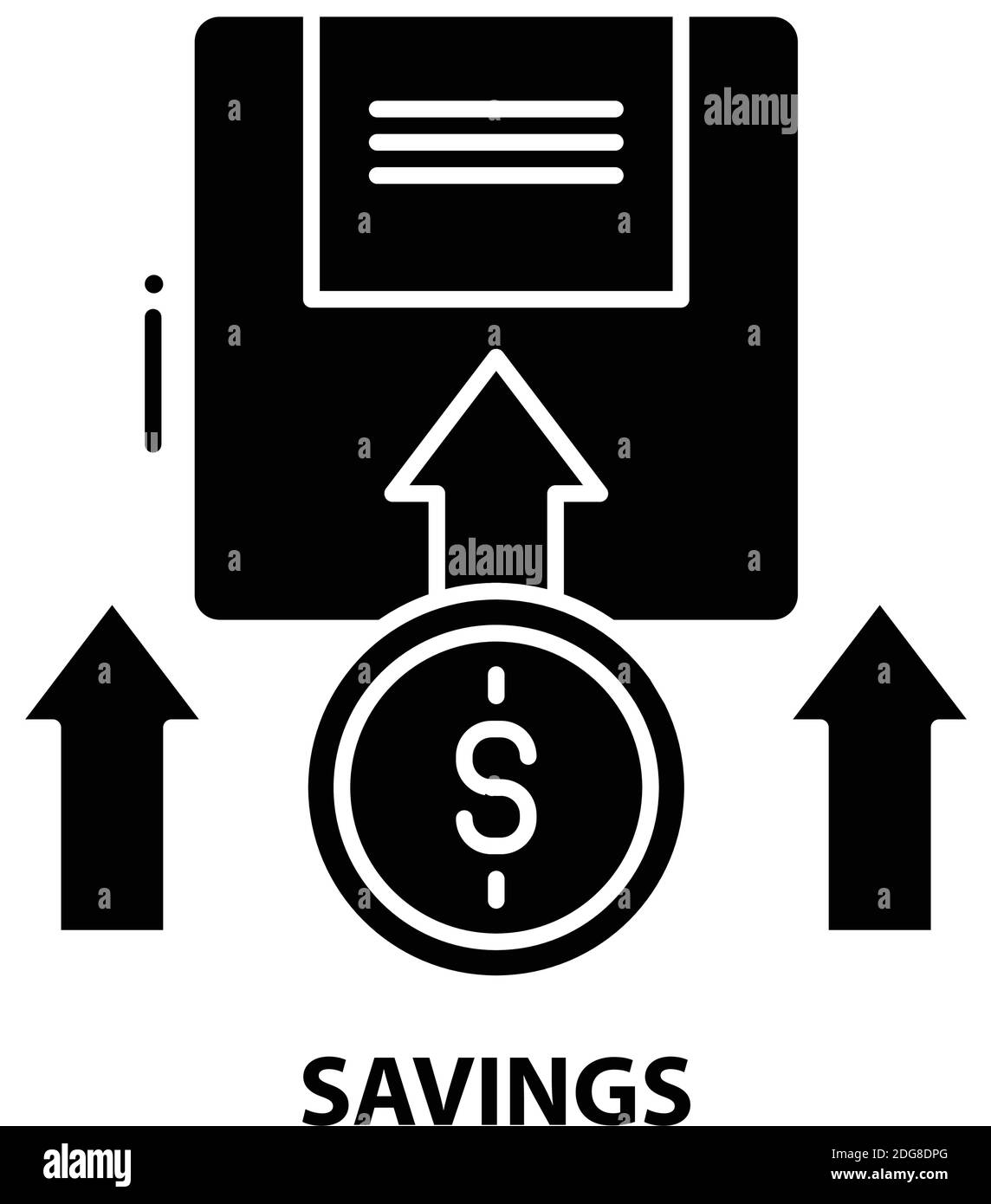 Symbol für das Sparsymbol, schwarzes Vektorzeichen mit bearbeitbaren Konturen, Konzeptdarstellung Stock Vektor