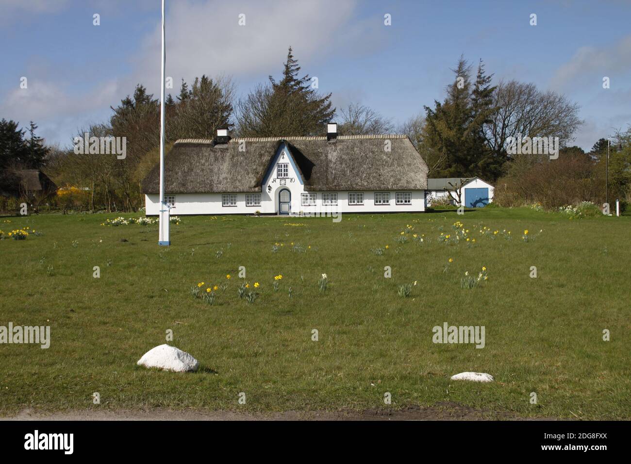 Strohgedeckte Haus Stockfoto
