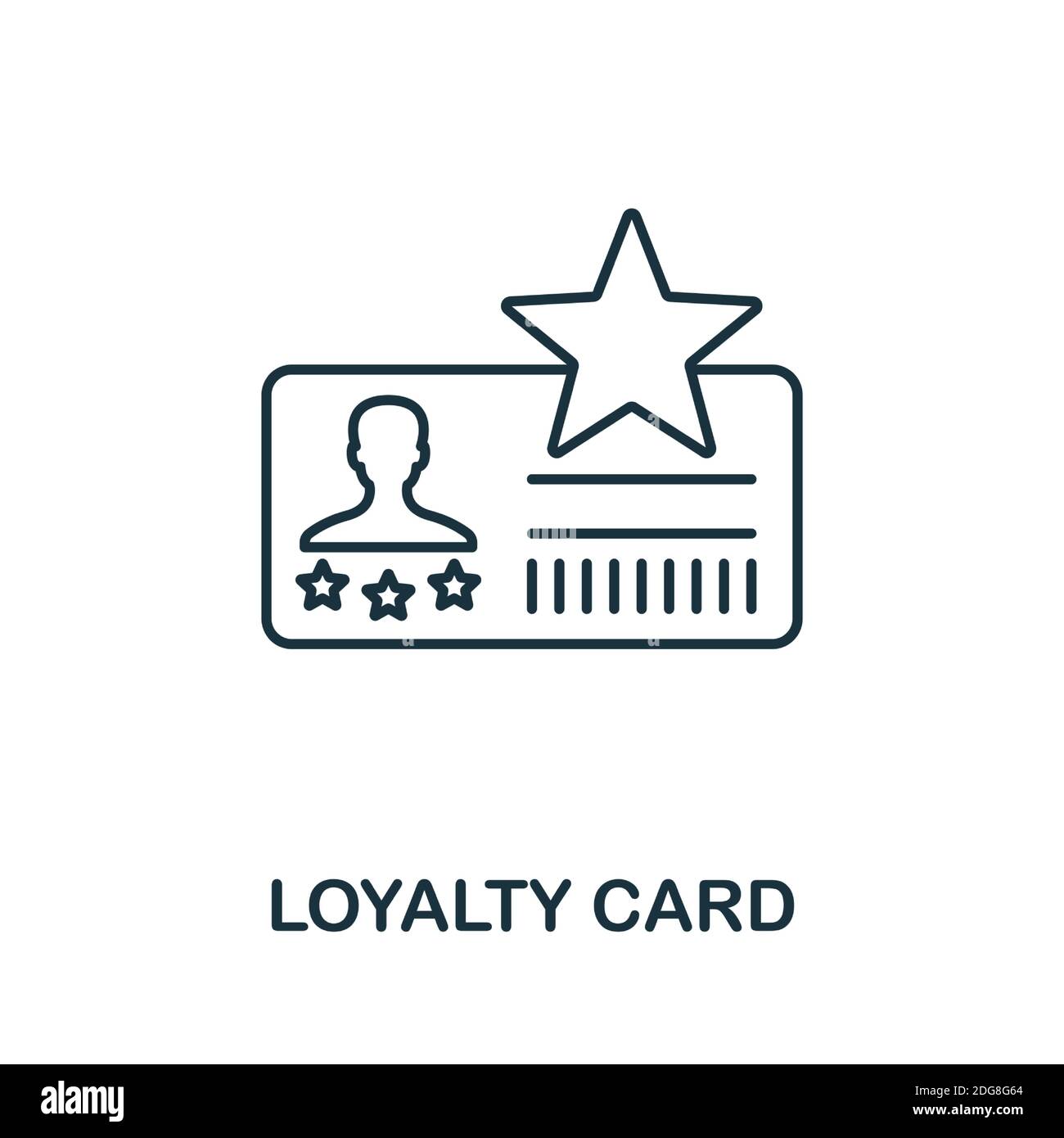 Symbol für die Treuekarte. Line Style Element aus der Sammlung des Treueprogramms. Thin Loyalty Card Symbol für Vorlagen, Infografiken und mehr Stock Vektor