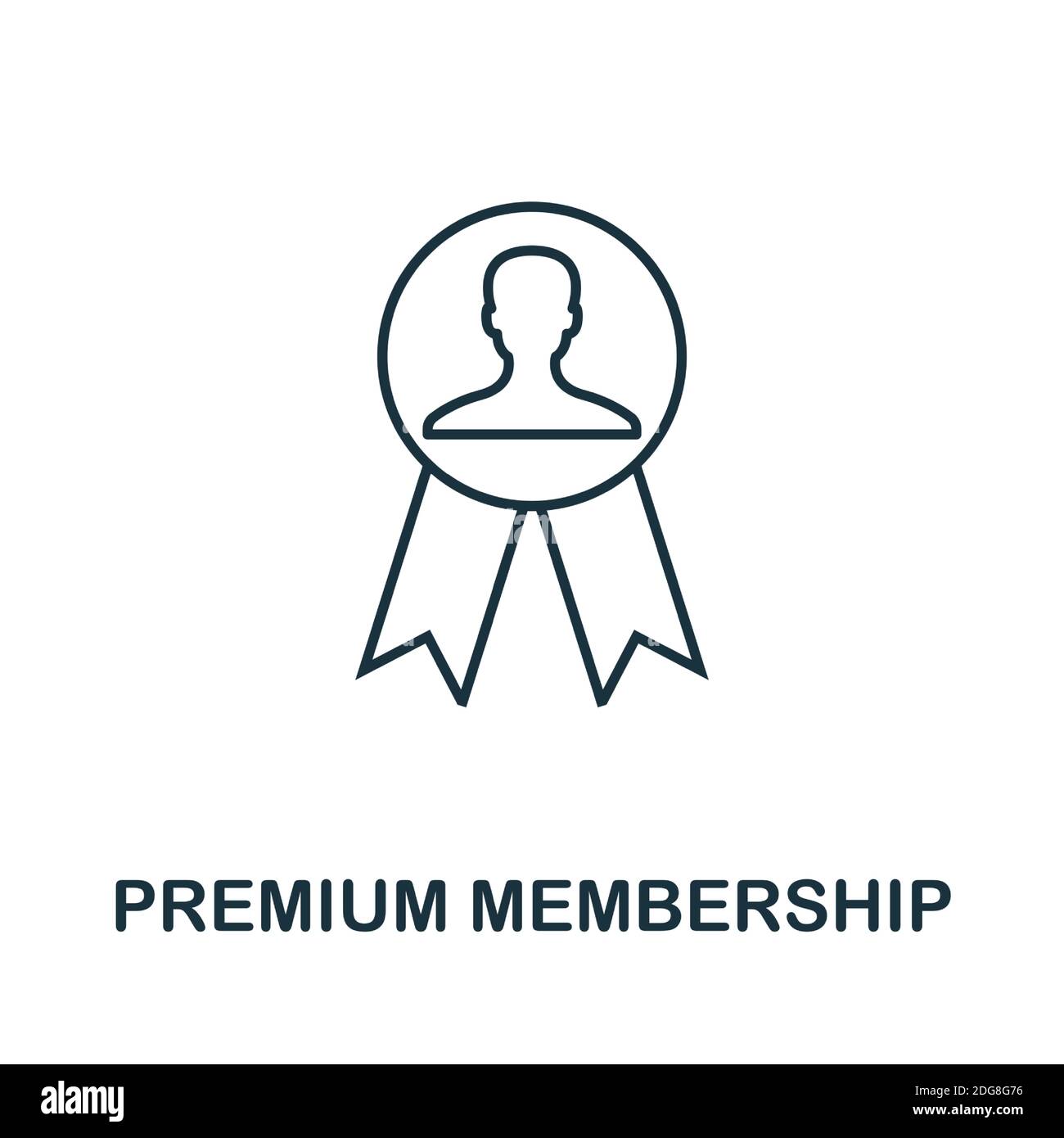 Symbol für Premium-Mitgliedschaft. Line Style Element aus der Sammlung des Treueprogramms. Thin Premium-Mitgliedschaftssymbol für Vorlagen, Infografiken und mehr Stock Vektor