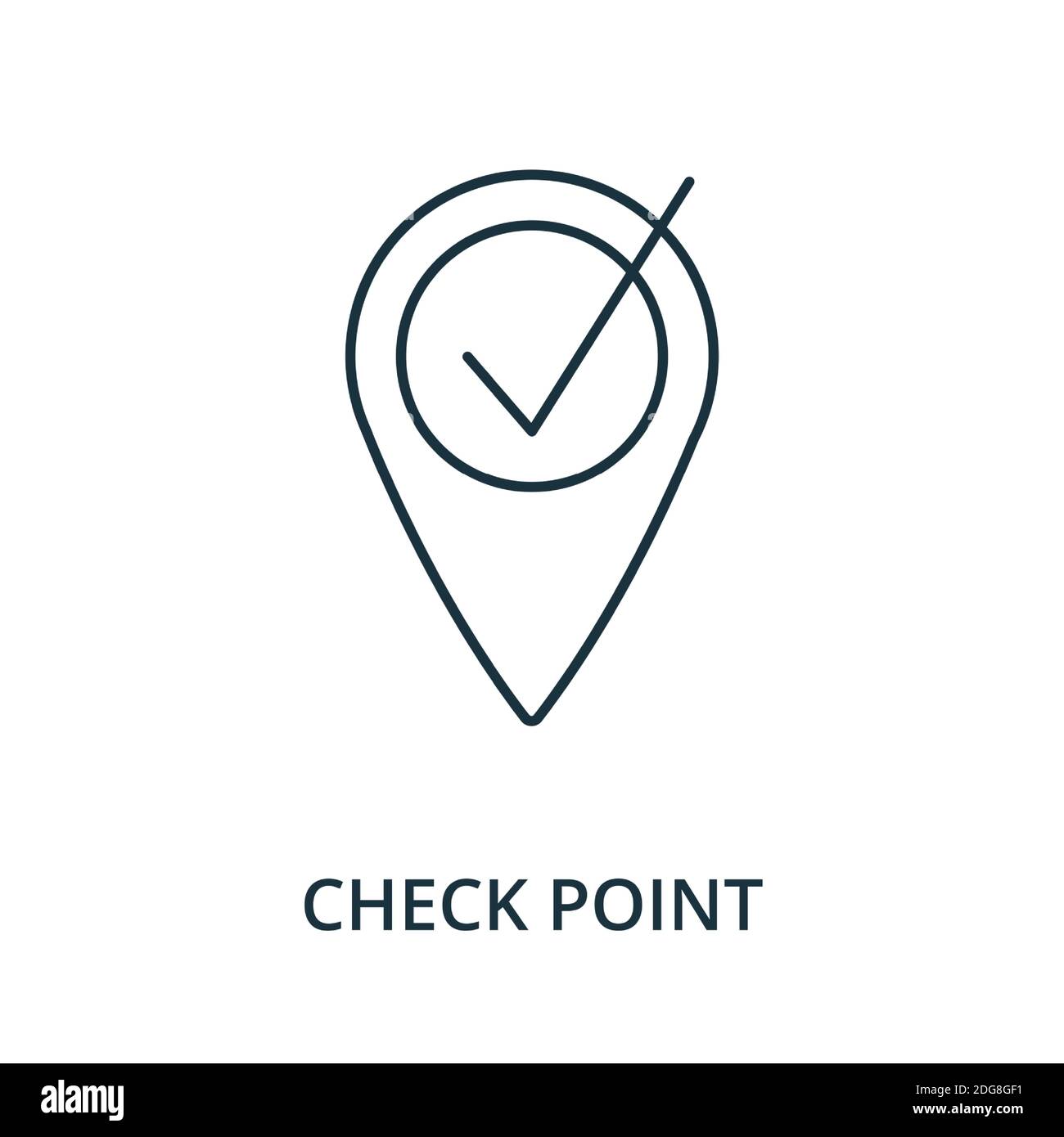 Kontrollpunkt-Symbol. Linienstil-Element aus der Navigationssammlung. Dünnes Kontrollpunkt-Symbol für Vorlagen, Infografiken und mehr Stock Vektor