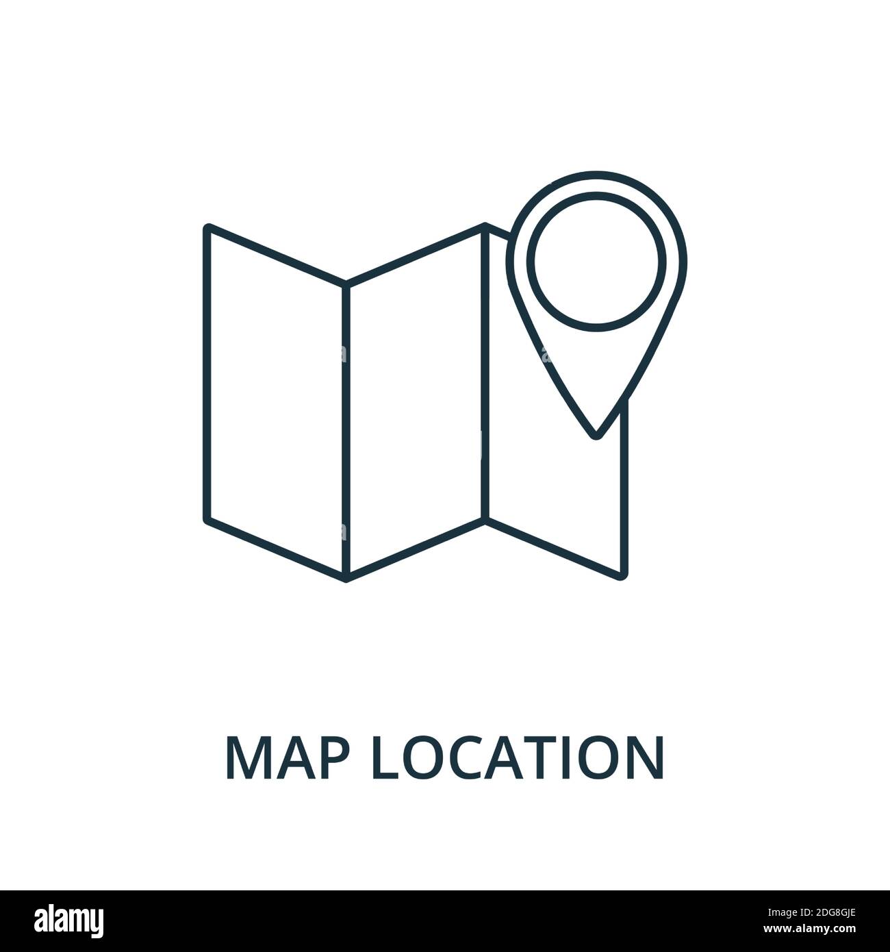 Symbol für Kartenposition. Linienstil-Element aus der Navigationssammlung. Thin Map Location-Symbol für Vorlagen, Infografiken und mehr Stock Vektor