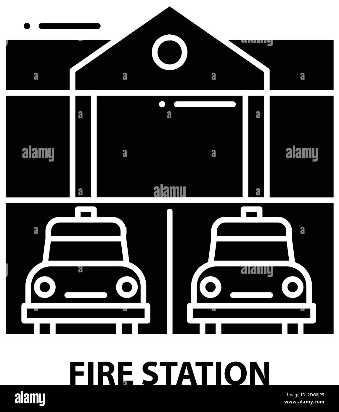 Feuerwehrsymbol, schwarzes Vektorzeichen mit bearbeitbaren Striche, Konzeptdarstellung Stock Vektor