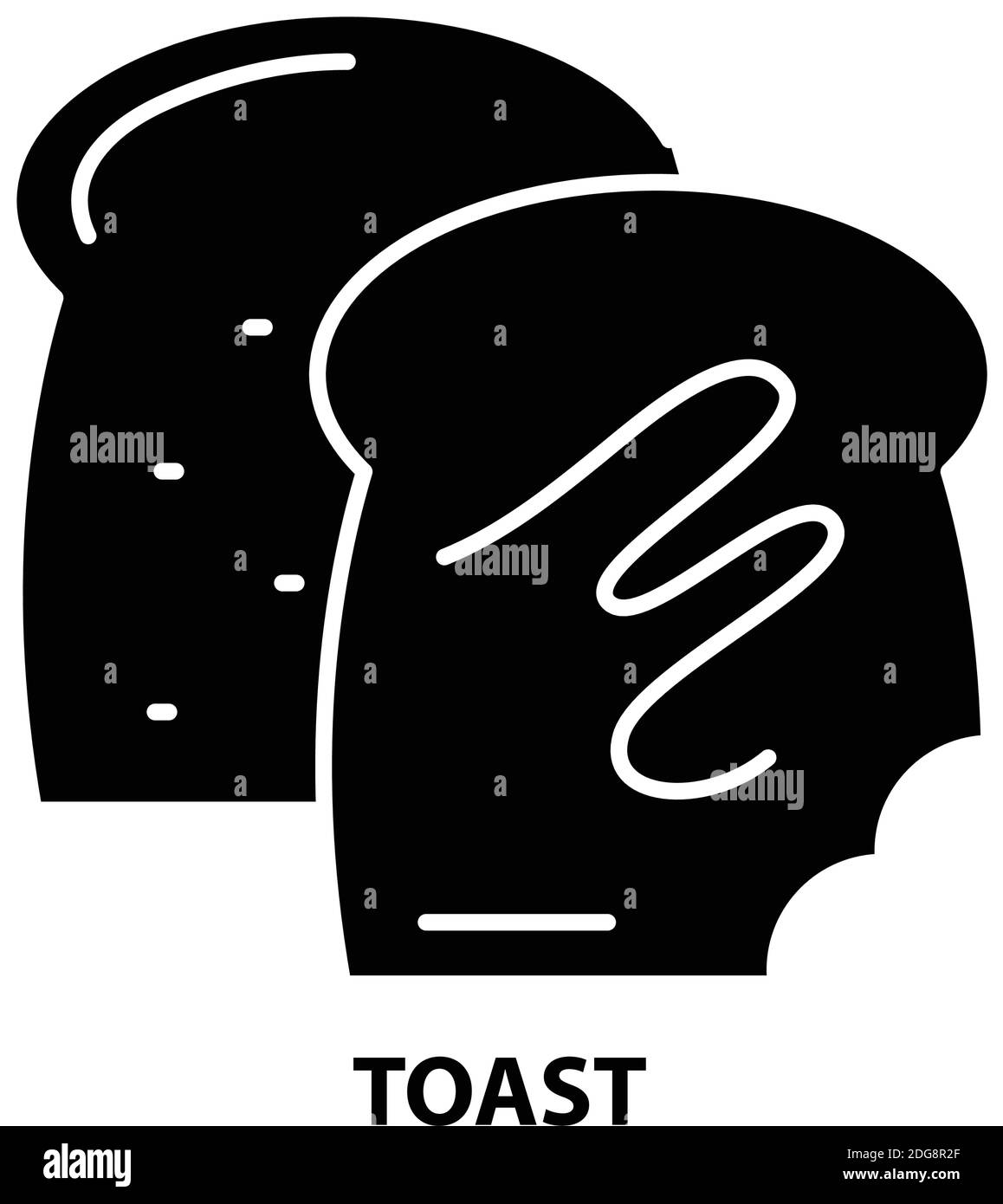 Toast-Symbol, schwarzes Vektorzeichen mit bearbeitbaren Konturen, Konzeptdarstellung Stock Vektor