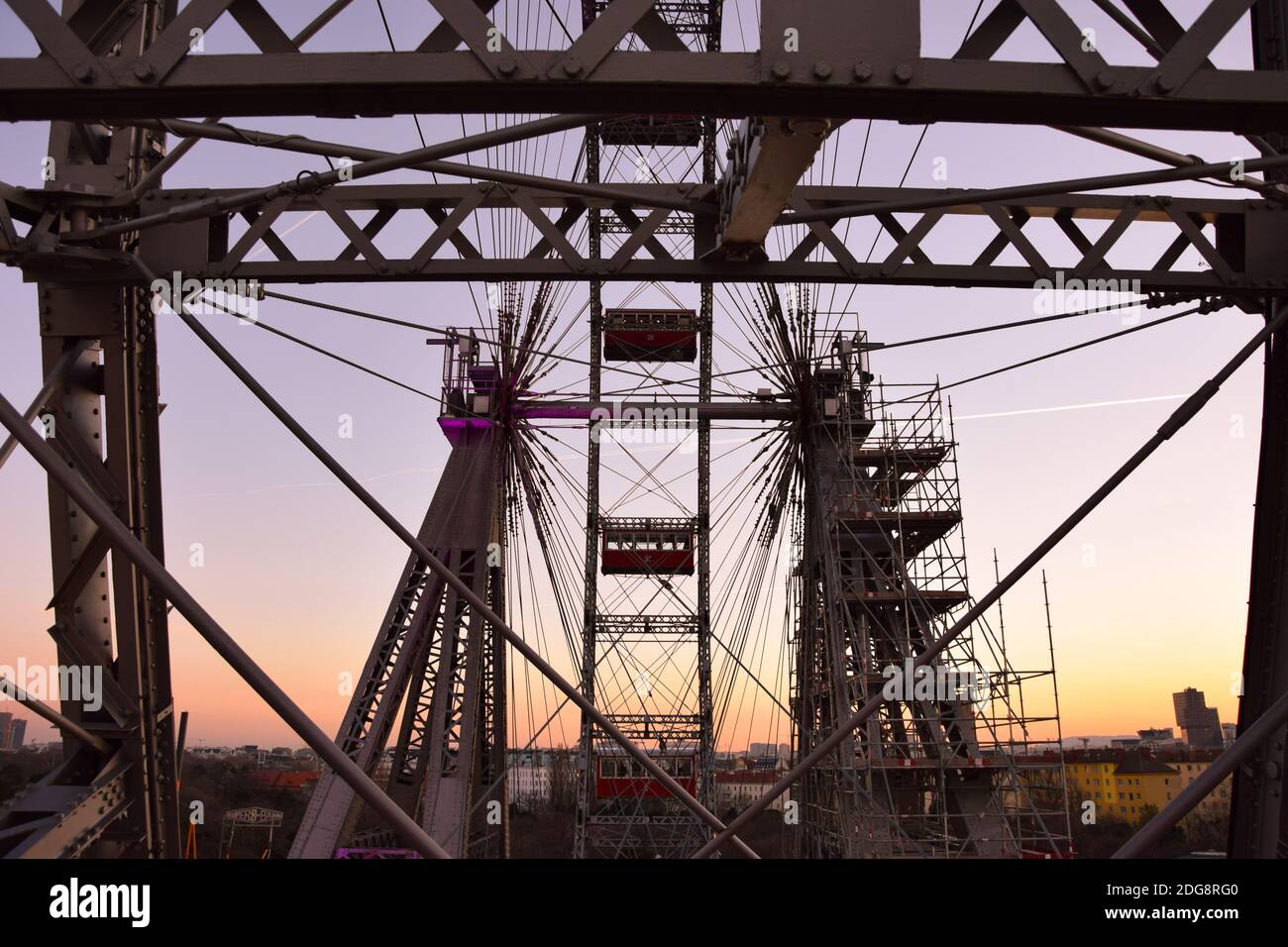 Prater, Riesenrad in Wien, Österreich Stockfoto