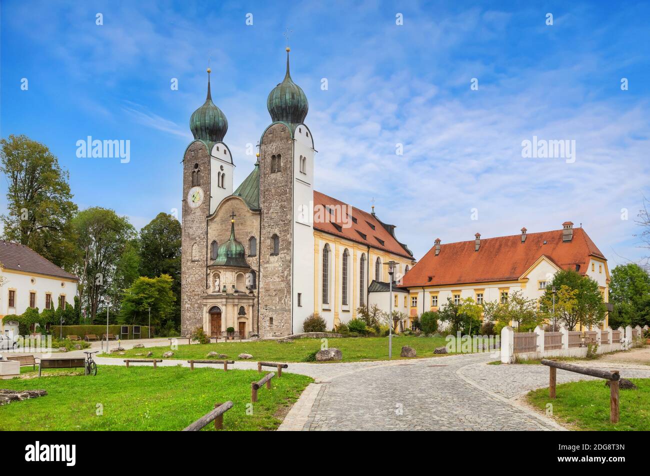 Basilika St. Margareth im Kloster Baumburg, Altenmarkt an der Alz, Bayern, Deutschland Stockfoto