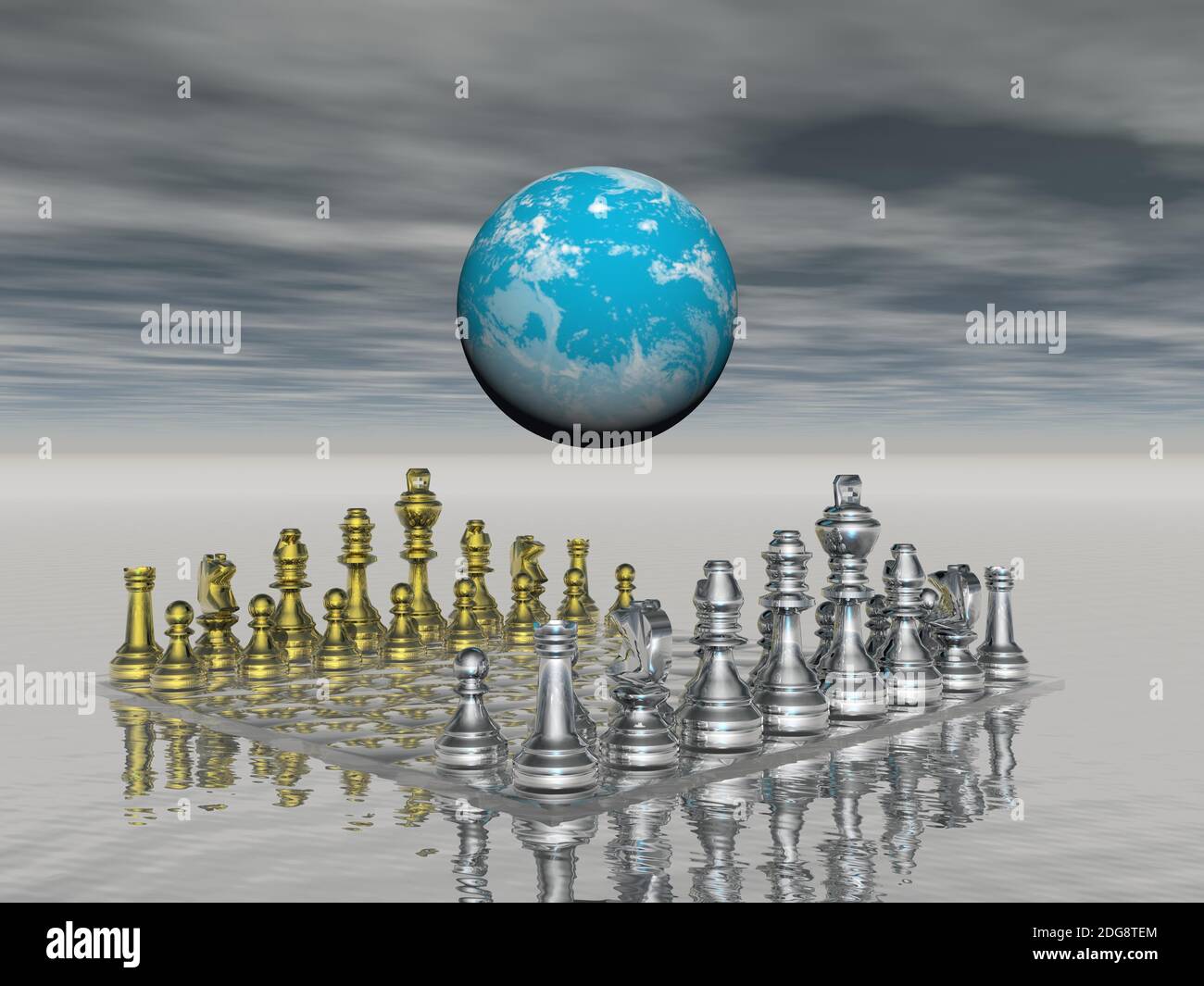 Schach Geschäftsidee für Wettbewerb - 3d-Rendering Stockfoto