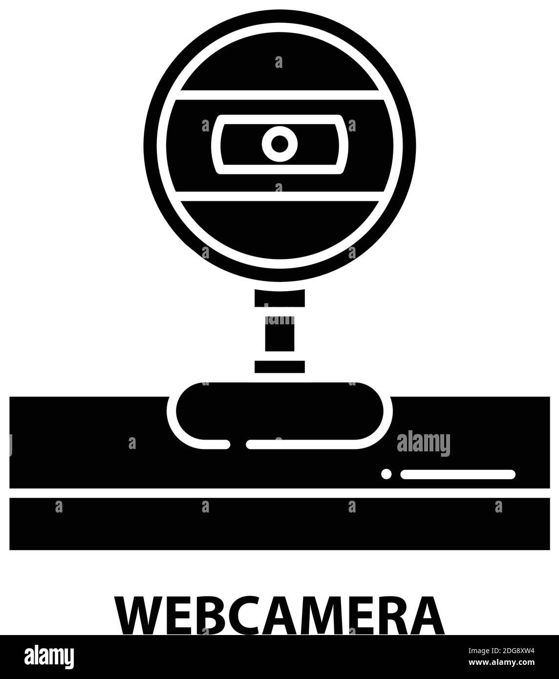 webkamera-Symbol, schwarzes Vektorzeichen mit editierbaren Konturen, Konzeptdarstellung Stock Vektor