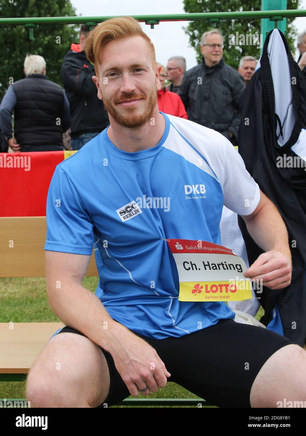 Diskusolympiameister 2016 Christoph Harting SCC Berlin SchÃ¶nebecker SoleCup 2018 SchÃ¶Nebeck/Elbe Stockfoto