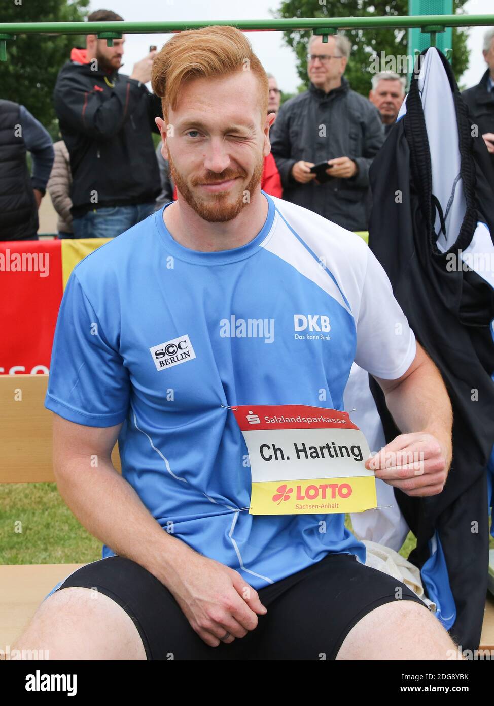 Diskusolympiameister 2016 Christoph Harting SCC Berlin SchÃ¶nebecker SoleCup 2018 SchÃ¶Nebeck/Elbe Stockfoto