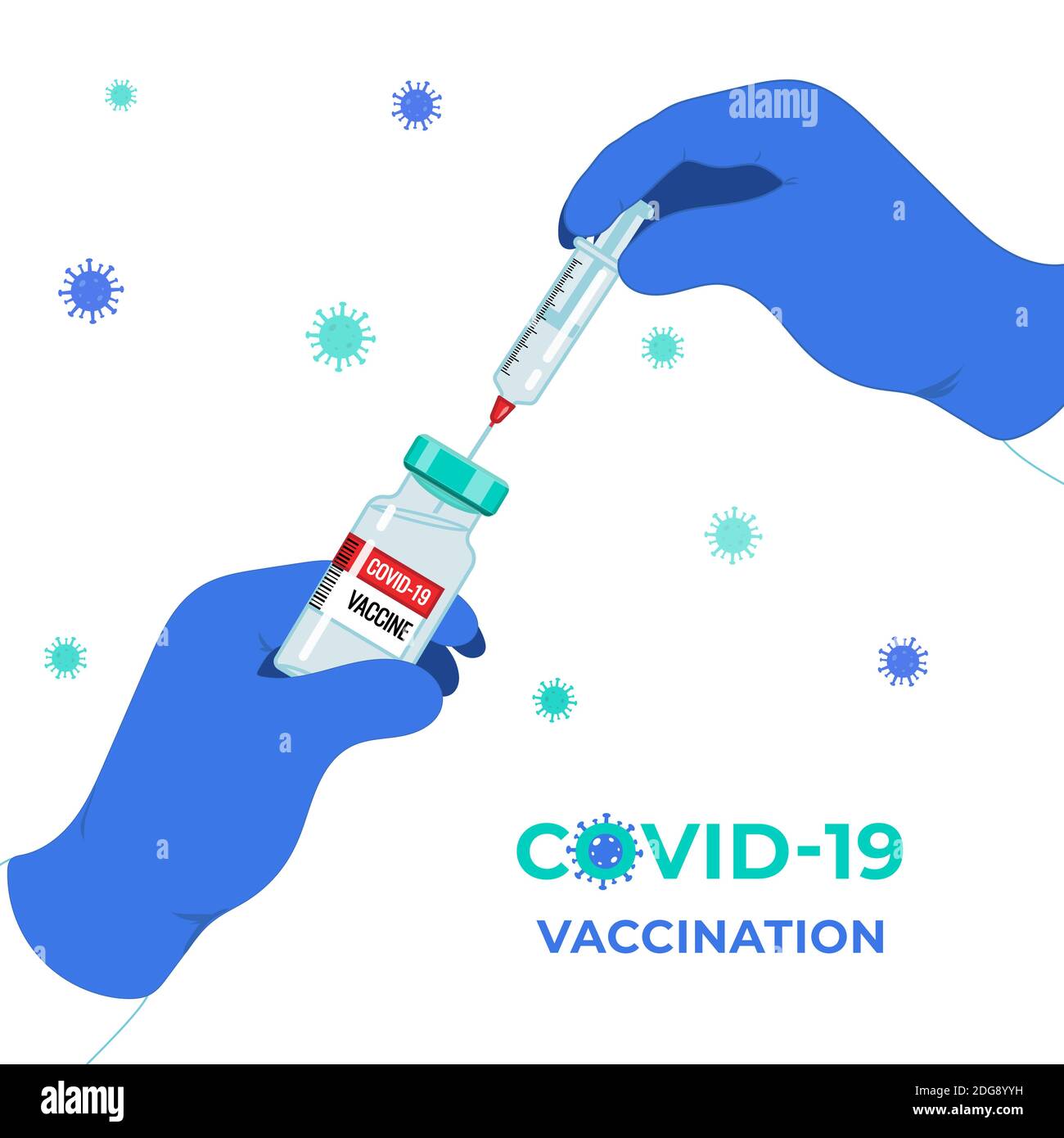 Anti Coronavirus Krankheit COVID-19 Infektion medizinische Impfung. Stock Vektor