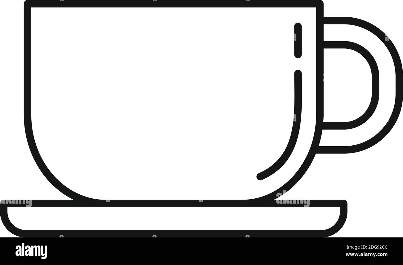 Zimmerservice, Symbol für Kaffeetassen, Umrissstil Stock Vektor