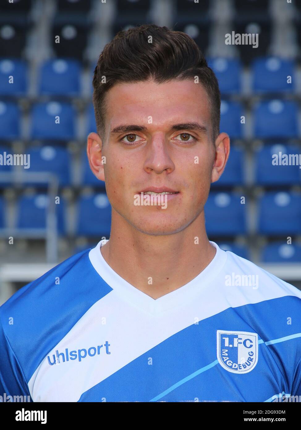 Deutscher Fußballspieler Tobias MÃ¼ller 1. FC Magdeburg DFB DFL 2. Bundesliga-Saison 2018-19 Stockfoto