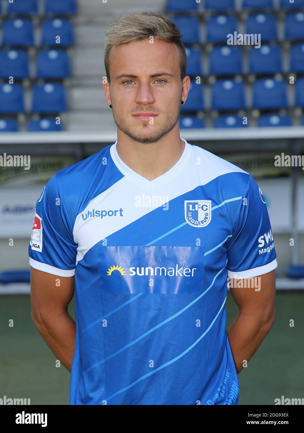 Fußballspieler Felix Lohkemper 1.FC Magdeburg DFB DFL 2.Fussball-Bundesliga - Saison 2018-19 Stockfoto