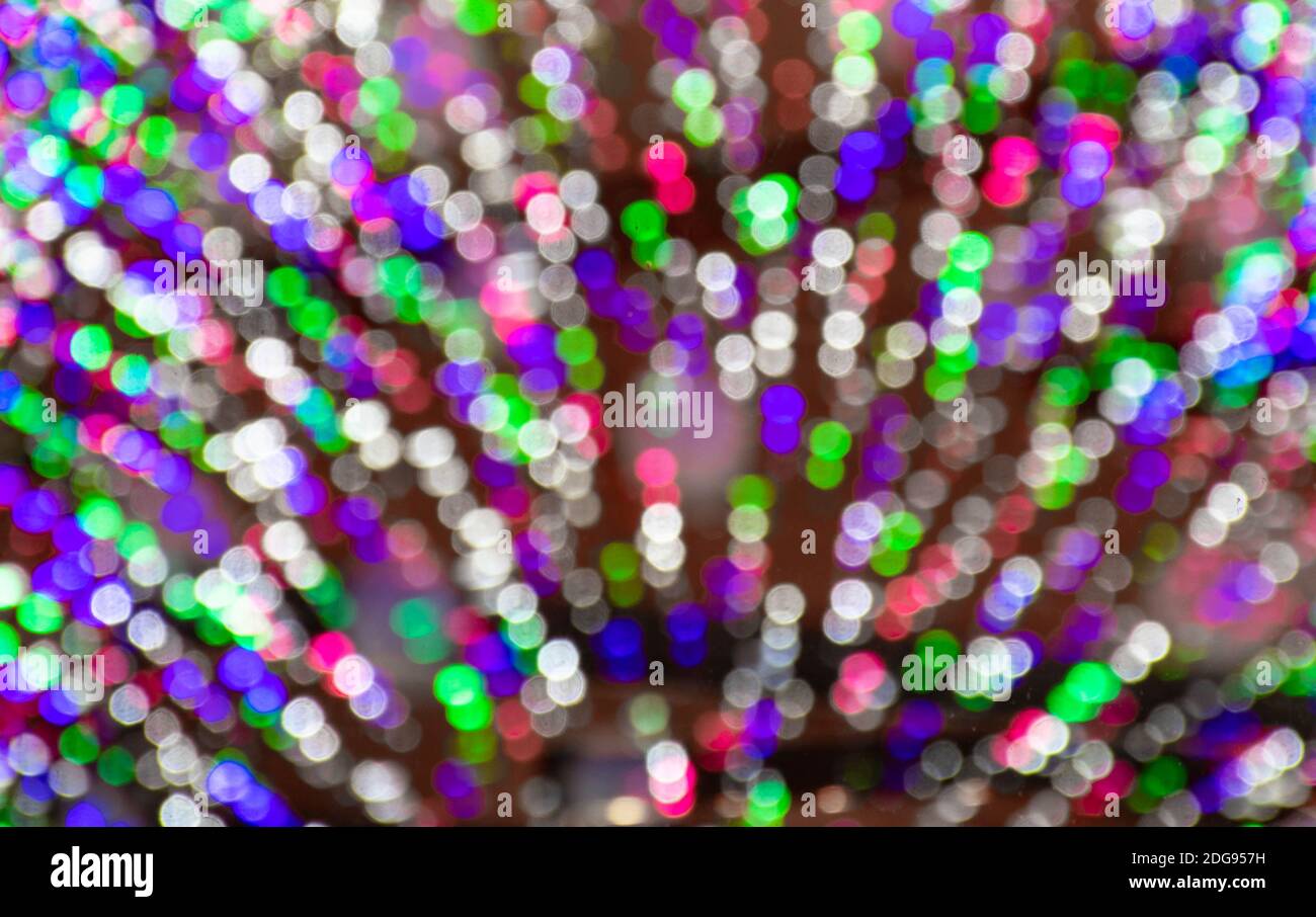 Abstrakter Hintergrund mit bunten Bokeh leuchtende Lichter, Feier oder Party-Hintergrund, Explosion von Farben Stockfoto