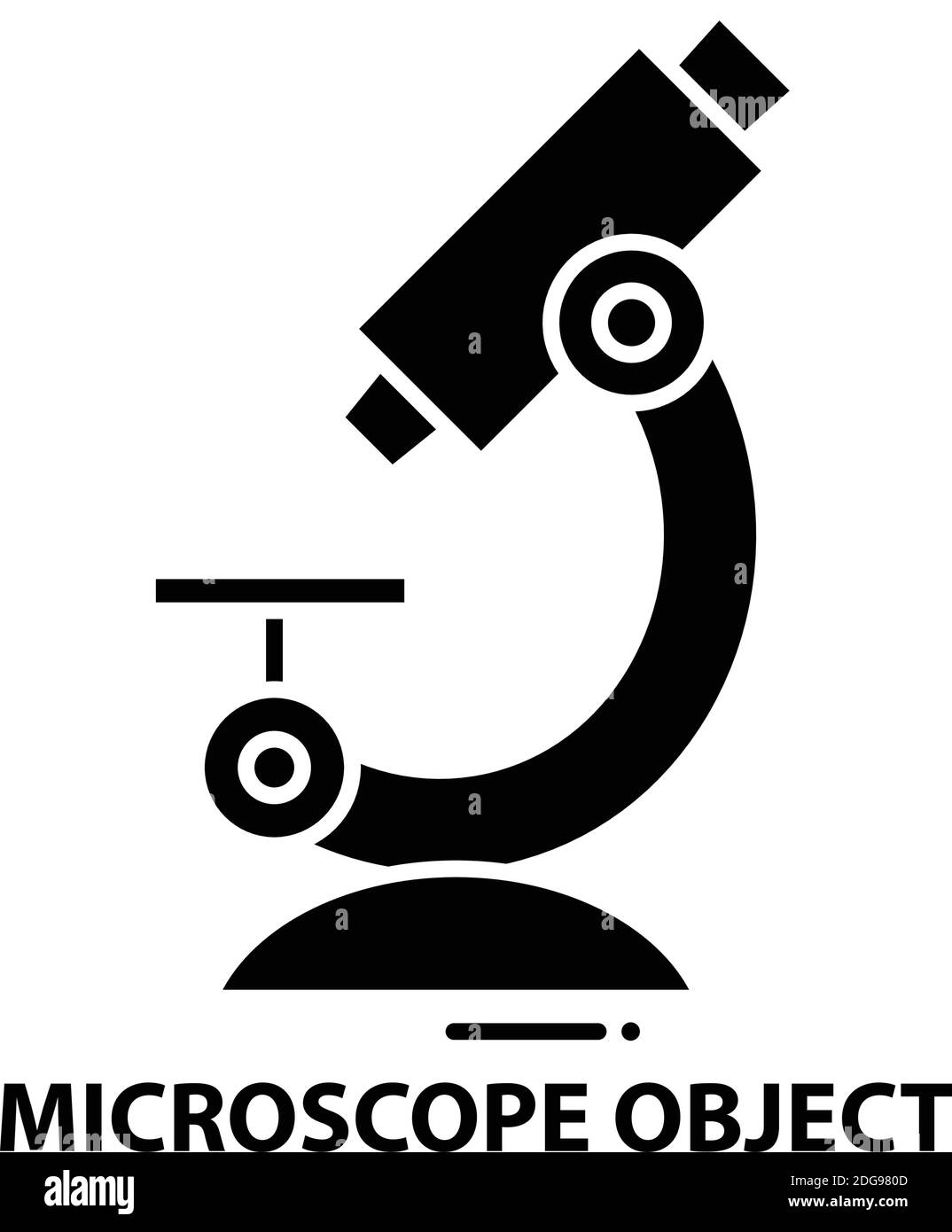 Symbol für Mikroskop-Objekte, schwarzes Vektorzeichen mit bearbeitbaren Konturen, Konzeptdarstellung Stock Vektor