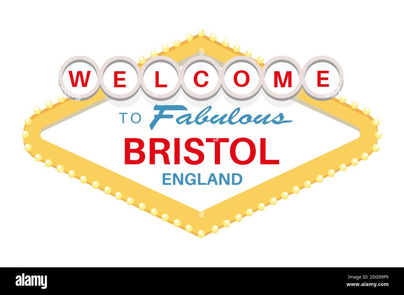 Willkommen bei Fabulous BristolEngland Zeichen - Vektor Illustration auf einem Weißer Hintergrund Stock Vektor