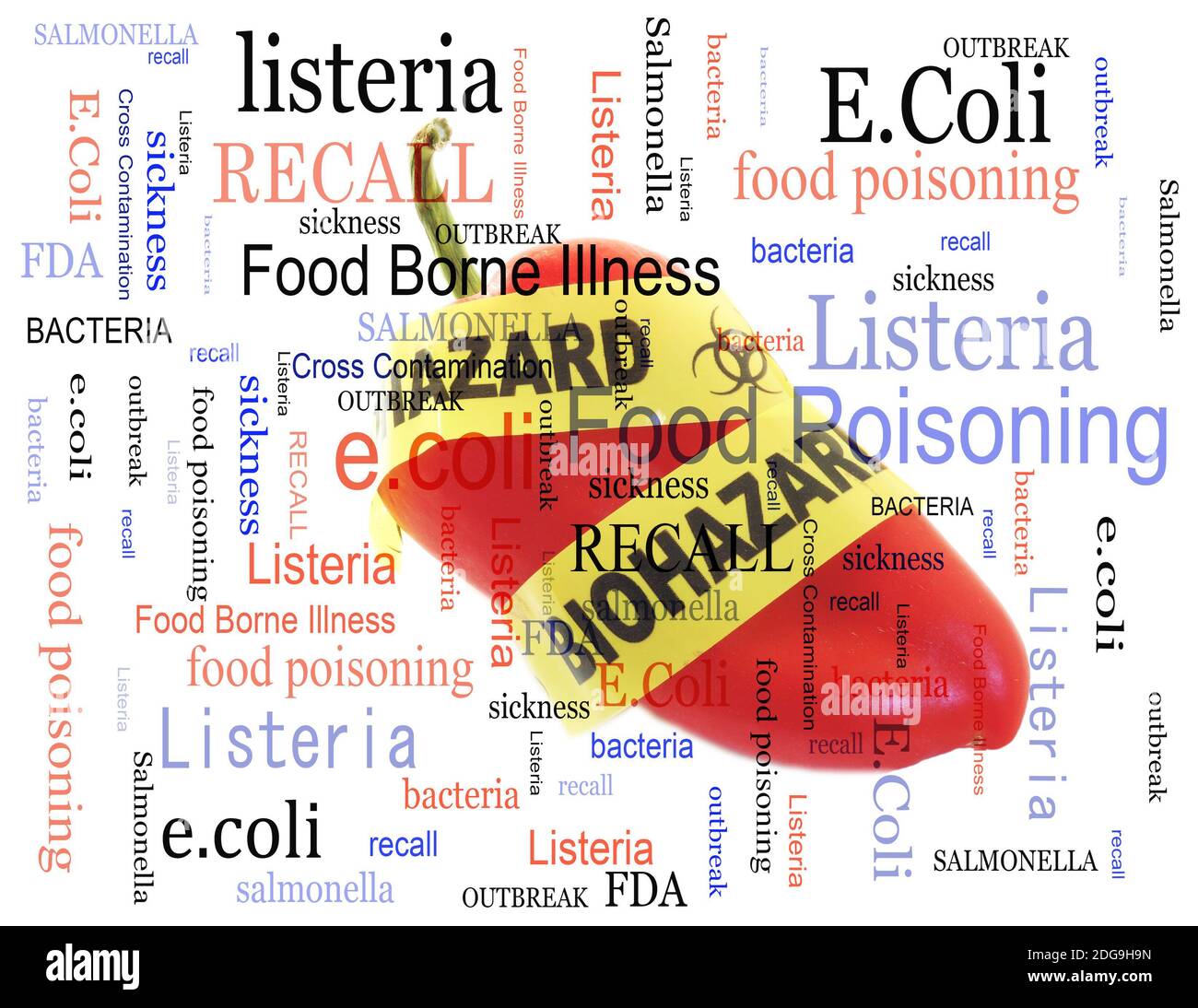 Lebensmittelsicherheit Wortwolke Stockfoto