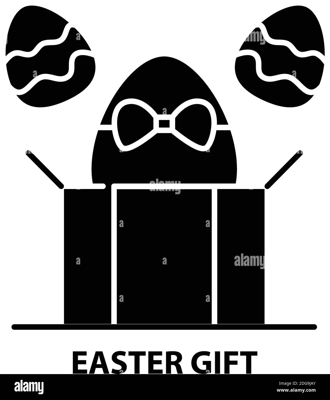 ostergeschenk-Symbol, schwarzes Vektorzeichen mit editierbaren Striche, Konzeptdarstellung Stock Vektor