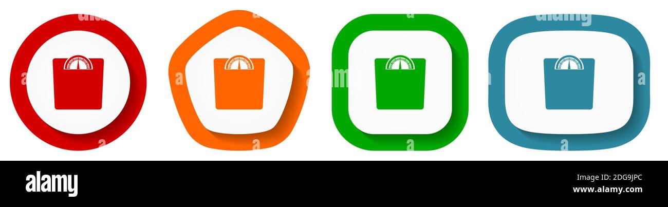 Gewicht Vektor Icon Set, flache Design Vektor Illustration in 4 Farben Optionen für webdesign und mobile Anwendungen Stock Vektor