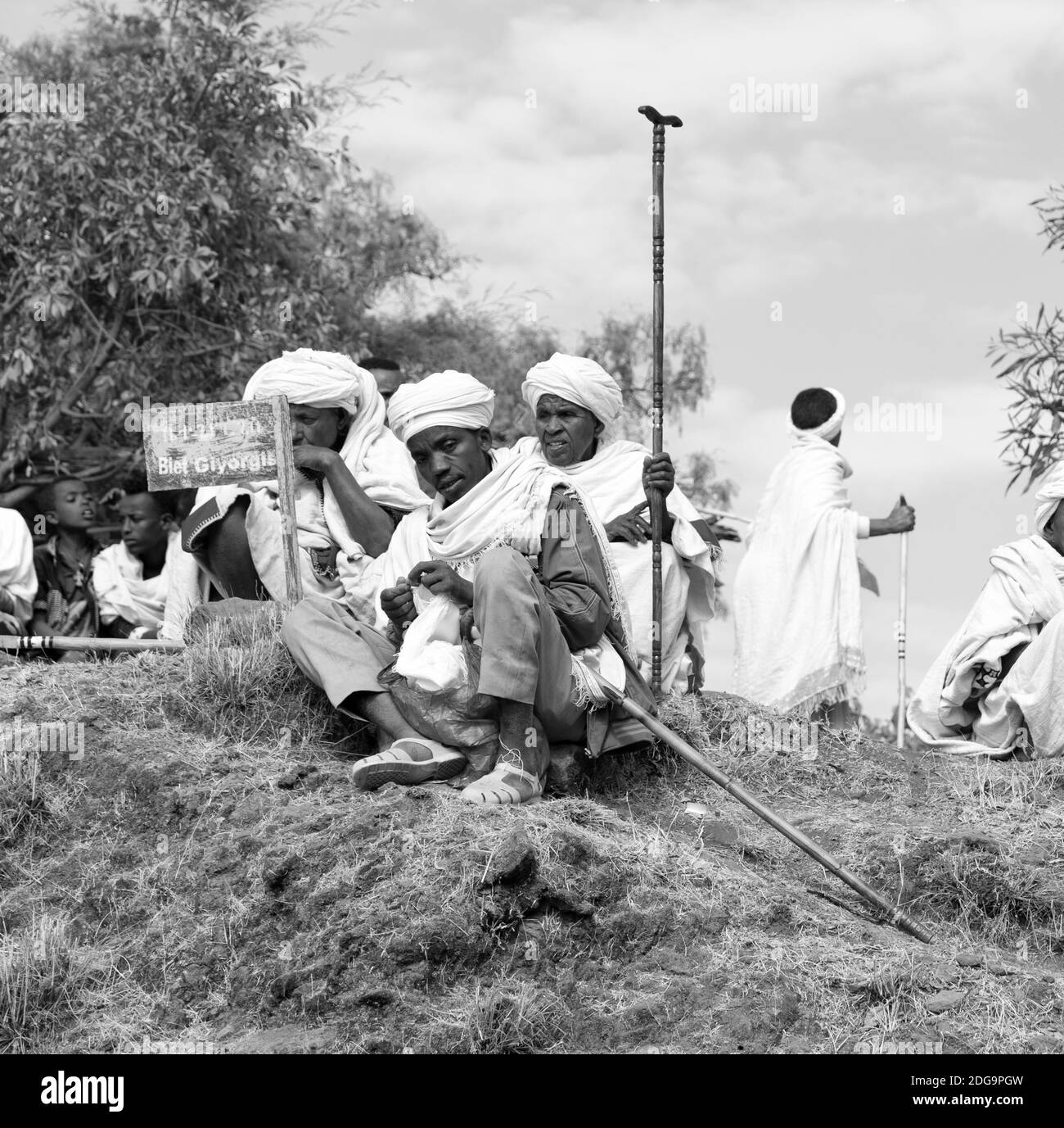 In lalibela äthiopien Menschenmenge in der Feier Stockfoto