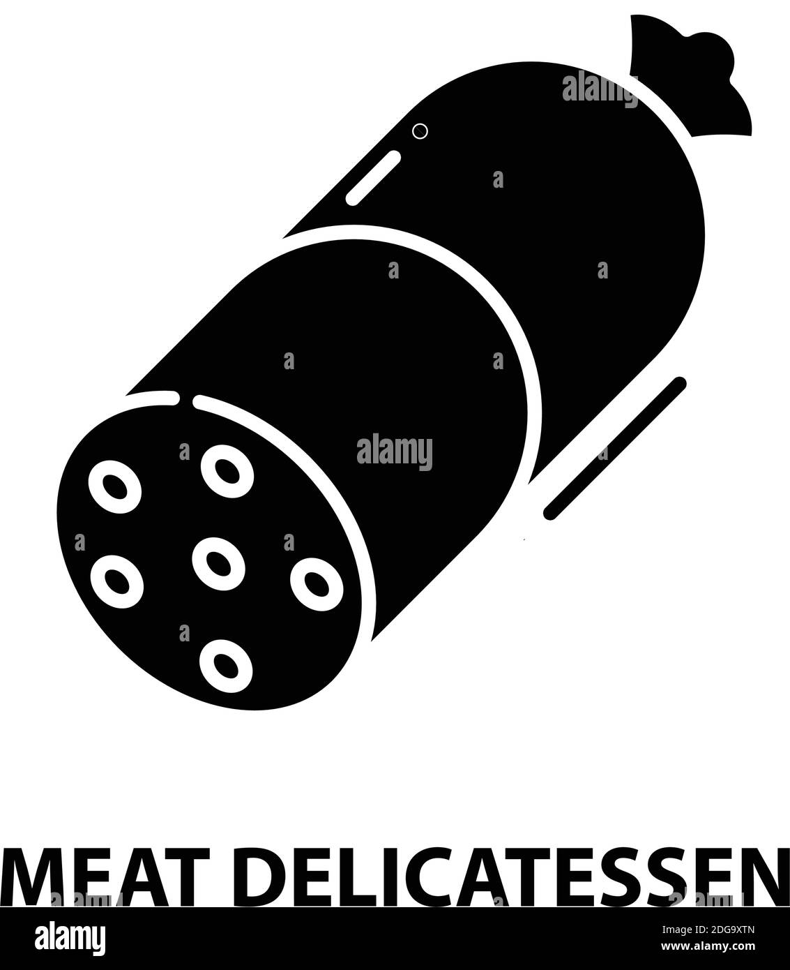 Fleisch Delikatessen-Symbol, schwarzes Vektorzeichen mit editierbaren Striche, Konzeptdarstellung Stock Vektor