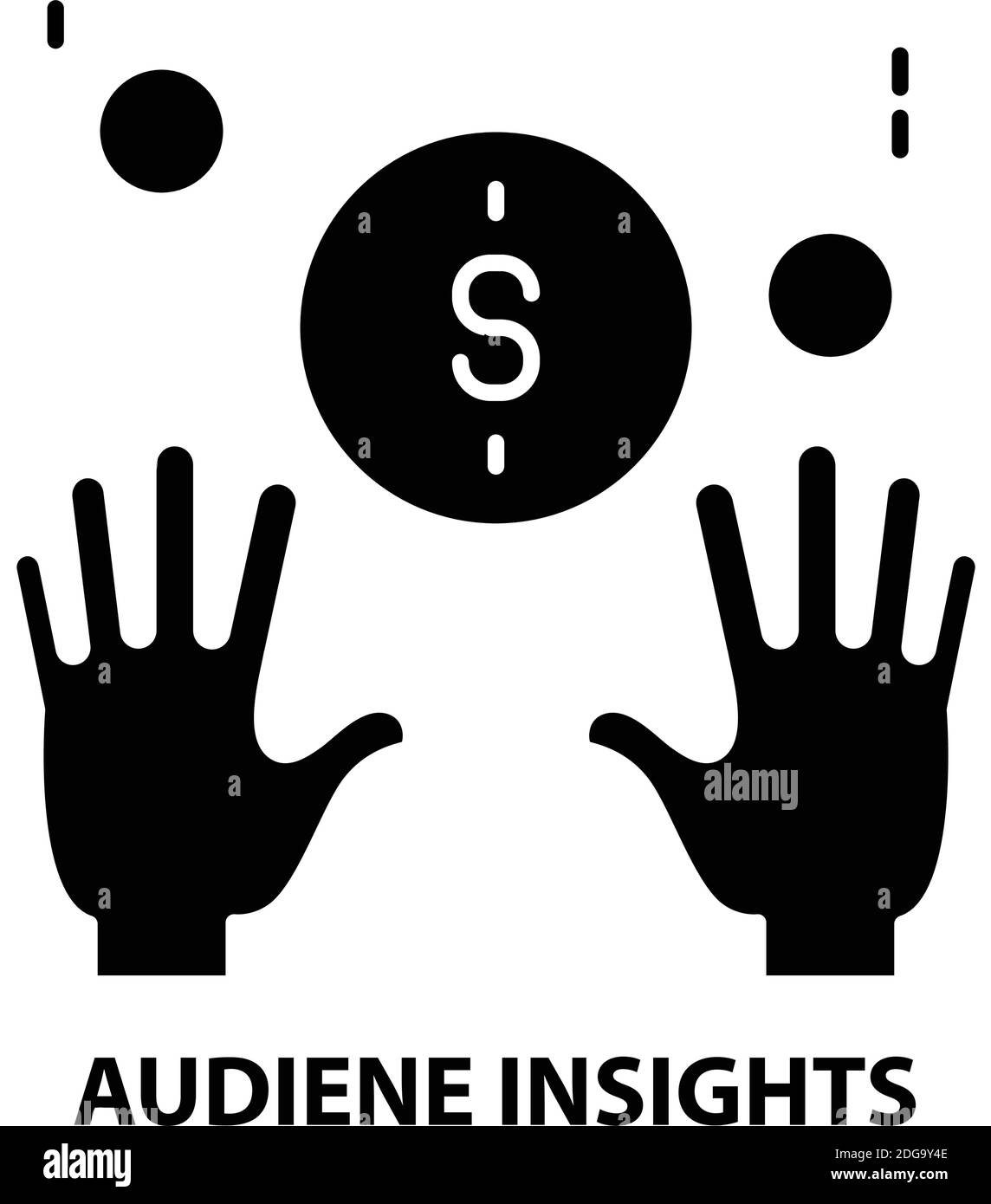 Audiene Insights-Symbol, schwarzes Vektorzeichen mit editierbaren Konturen, Konzeptdarstellung Stock Vektor
