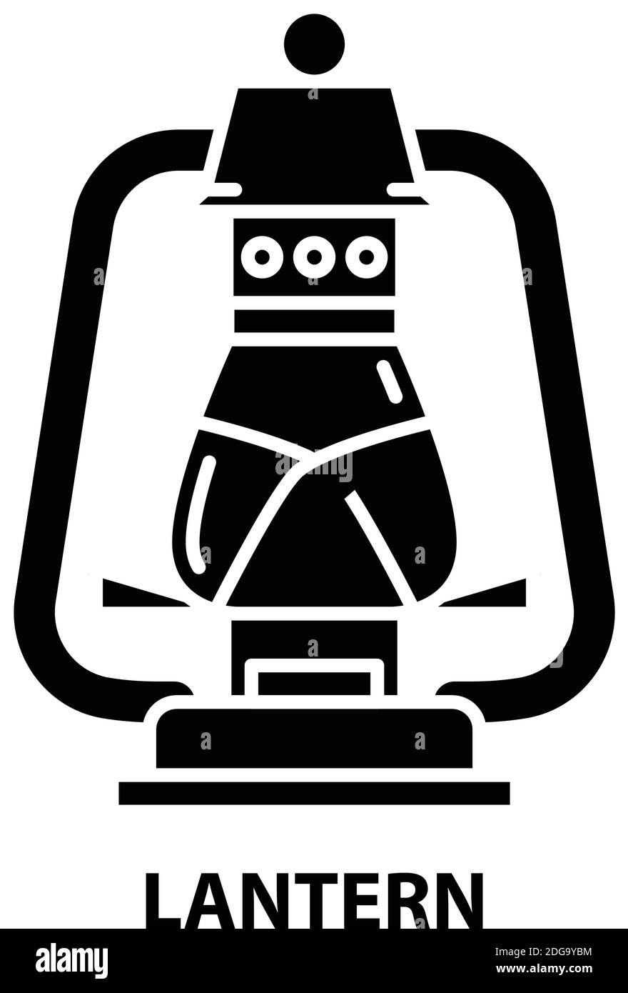 Laterne-Symbol, schwarzes Vektorzeichen mit editierbaren Striche, Konzeptdarstellung Stock Vektor