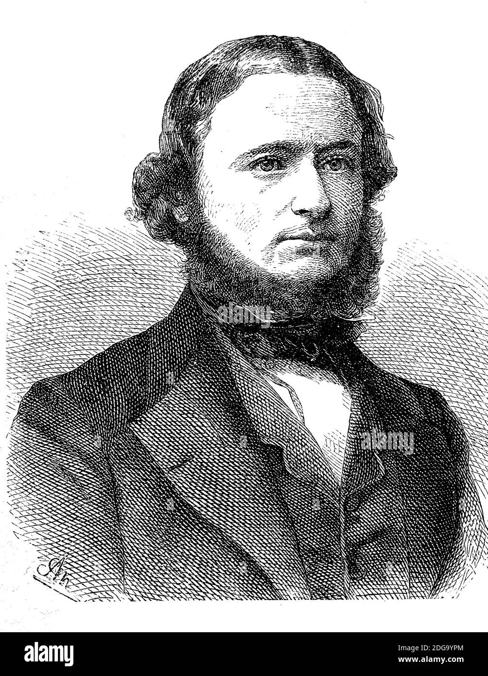Gustav Robert Kirchhoff, 12. März 1824 - 17. Oktober 1887, deutscher Physiker / Gustav Robert Kirchhoff, 12. März 1824 - 17. Oktober 1887, ein deutscher Physiker, Historisch, Historisch, digital verbesserte Reproduktion eines Originals aus dem 19. Jahrhundert / digitale Reproduktion einer Originalvorlage aus dem 19ten Jahrhundert. Jahrhundert Stockfoto