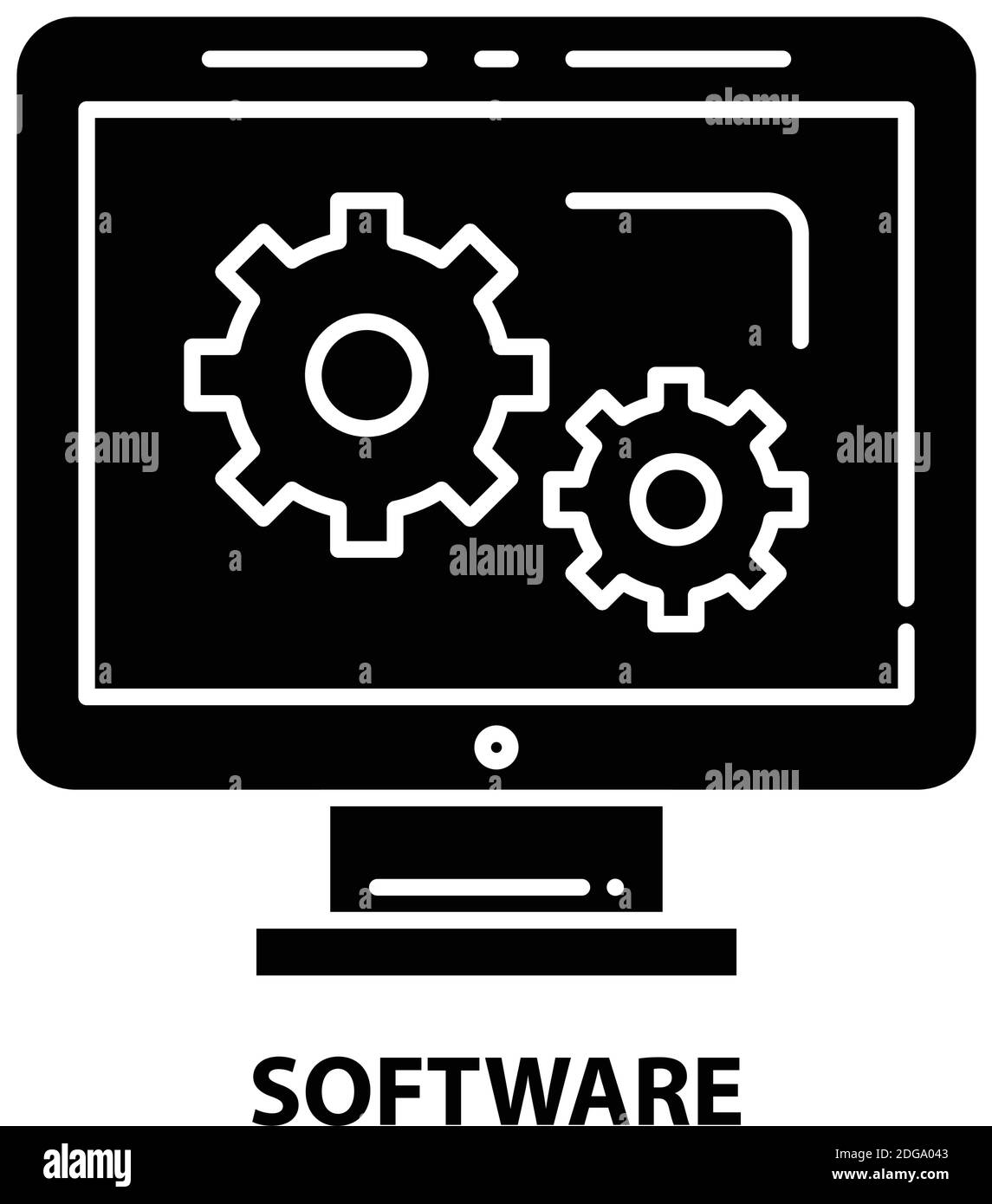 Software-Symbol, schwarzes Vektorzeichen mit editierbaren Konturen, Konzeptdarstellung Stock Vektor