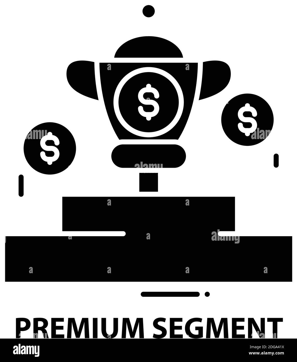 Symbol für Premium-Segmente, schwarzes Vektorzeichen mit bearbeitbaren Konturen, Konzeptdarstellung Stock Vektor