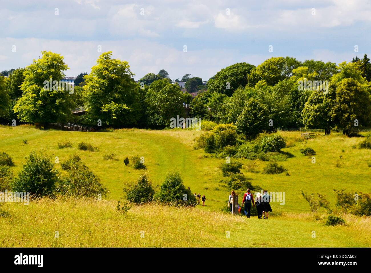 Menschen zu Fuß durch Tring Park, Tring, Hertfordshire, Großbritannien Stockfoto