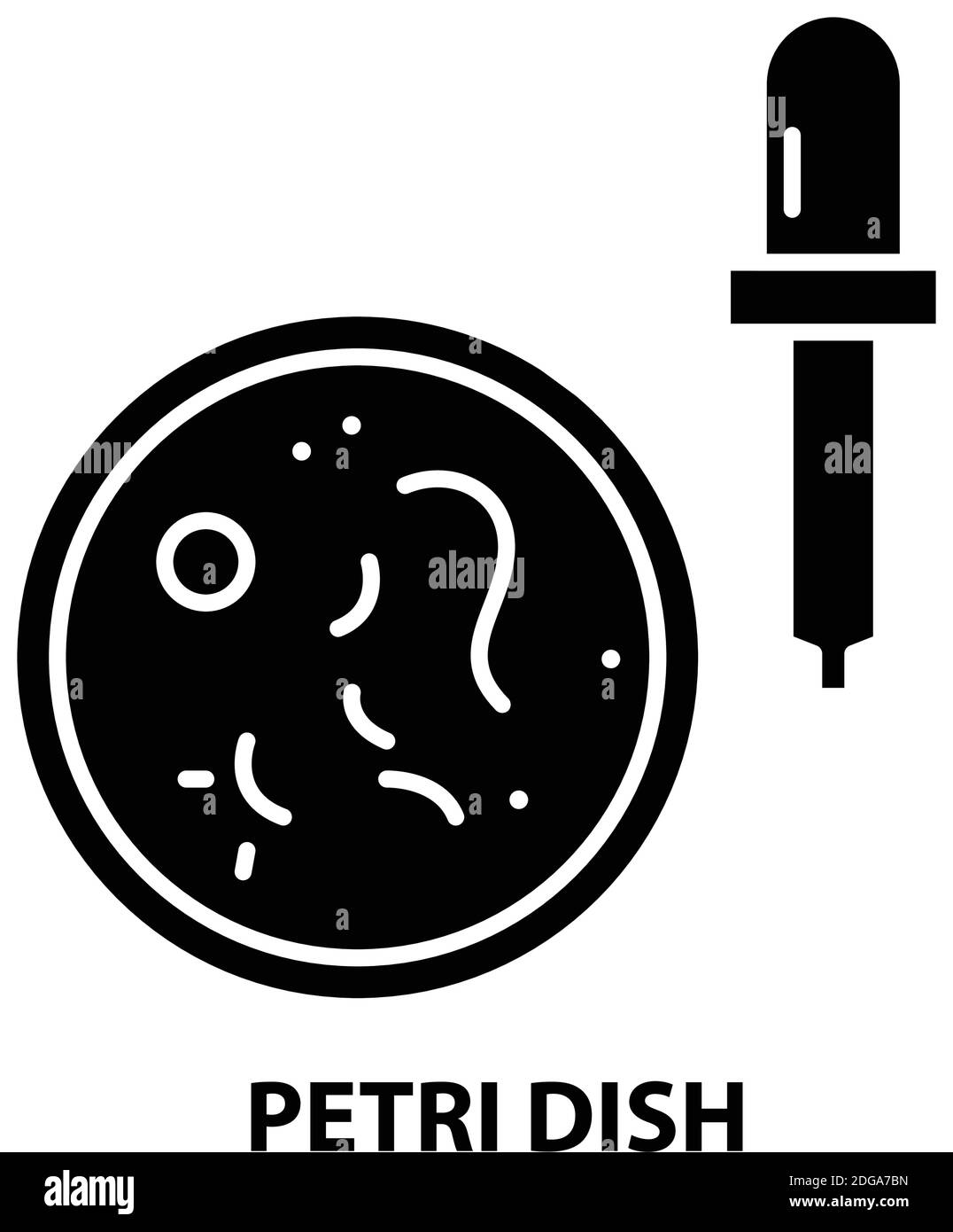 petrischalensymbol, schwarzes Vektorzeichen mit editierbaren Konturen, Konzeptdarstellung Stock Vektor