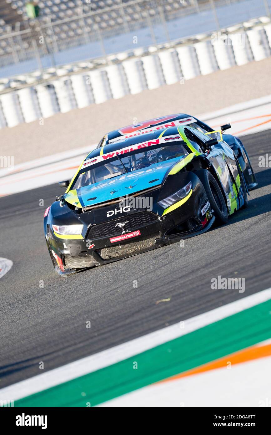 Hart Olivier von Hendriks Motorsport in Aktion während des Nascar Whelen Valencia Rennen.die NASCAR Whelen Euro Series wurde 2008 gegründet und gründete die NASCAR offiziellen European Series im Januar 2012 dank einer langfristigen Partnerschaft mit NASCAR (National Association for Stock Car Auto Racing) unterzeichnet. Die europäische NASCAR feiert ihren einzigen Termin in Spanien auf dem Circuit Ricardo Tormo in Cheste, Valencia. Stockfoto